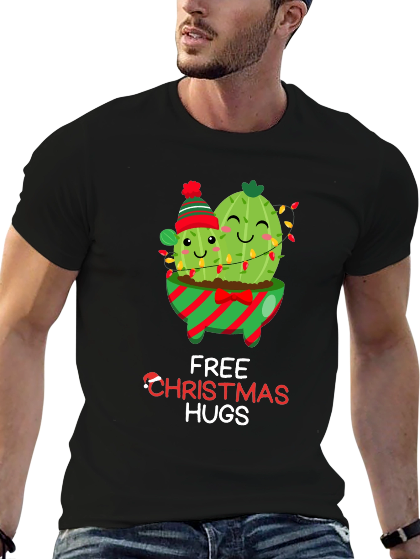Christmas Cactus Hugs T-Shirt