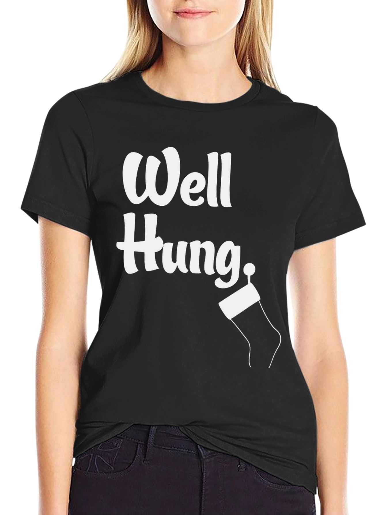 Well Hung Christmas Stocking T-Shirt