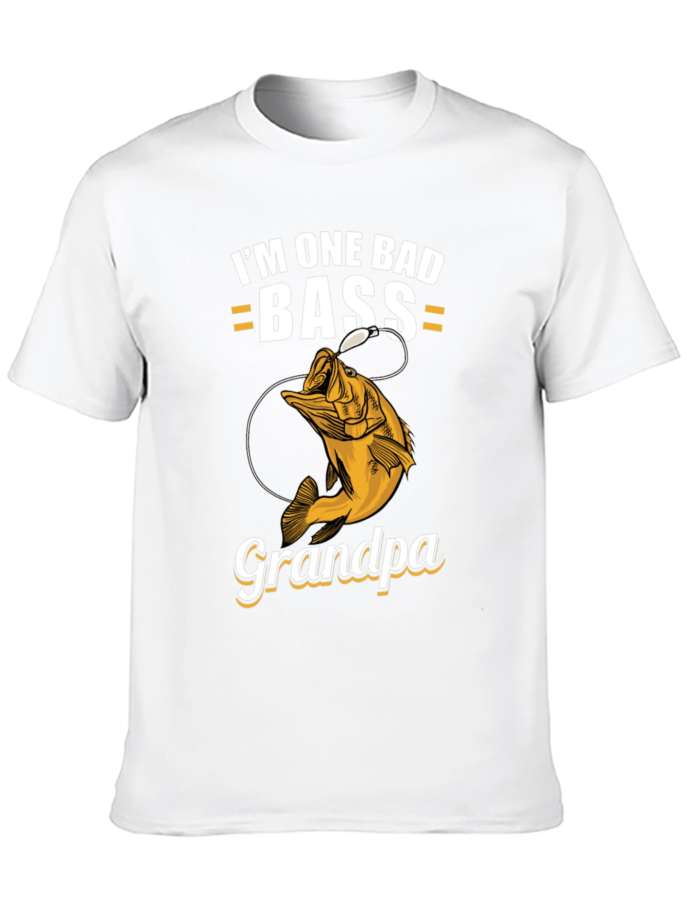 Im One Bad Bass Grandpa T-Shirt Fishing