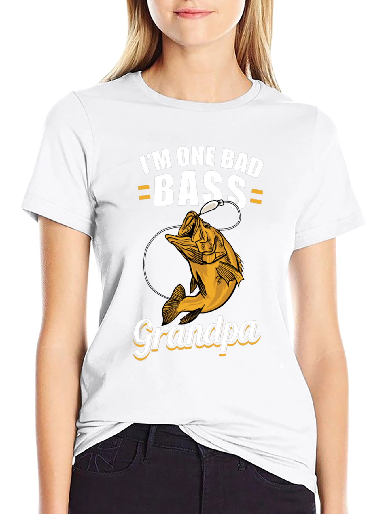 Im One Bad Bass Grandpa T-Shirt Fishing