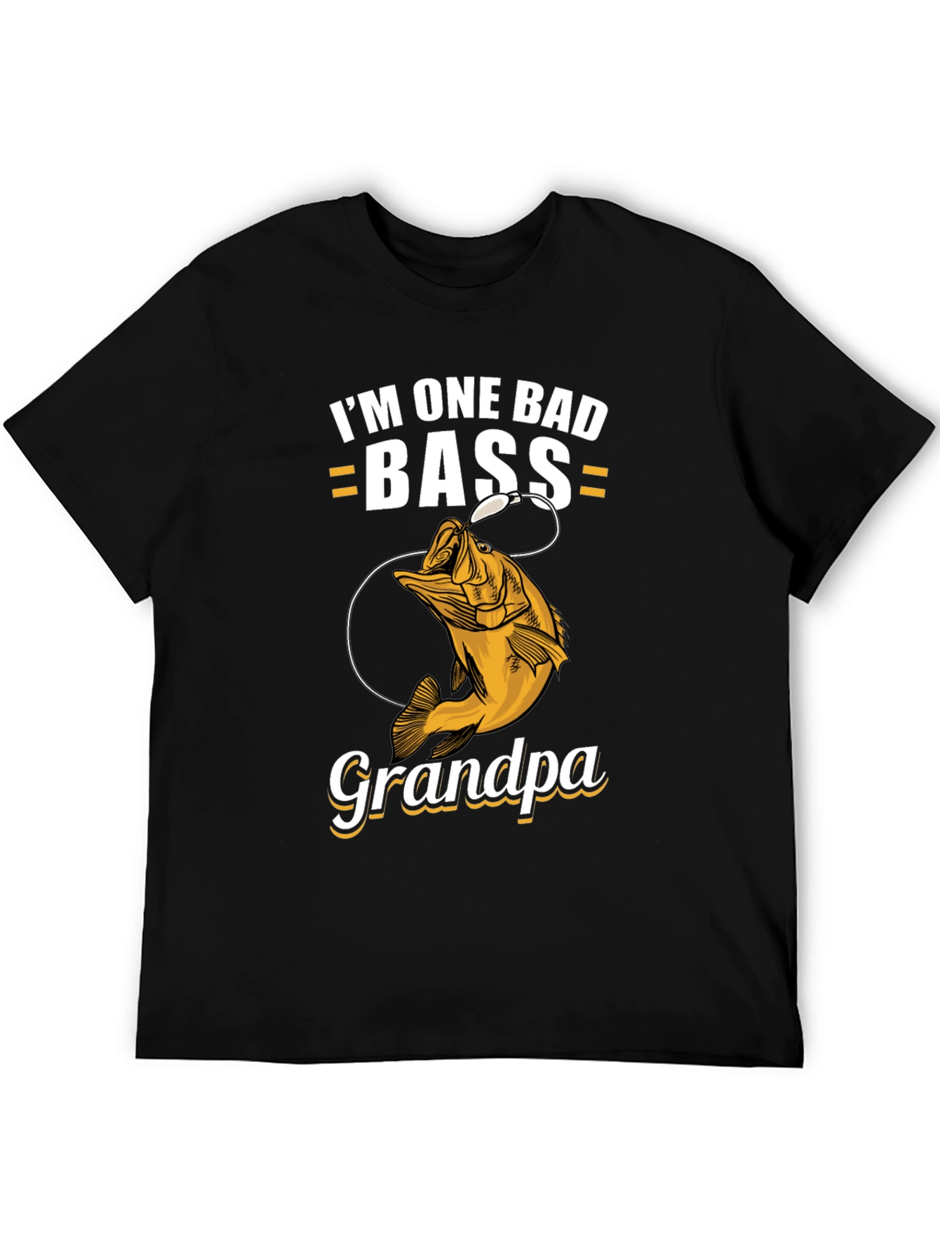Im One Bad Bass Grandpa T-Shirt Fishing