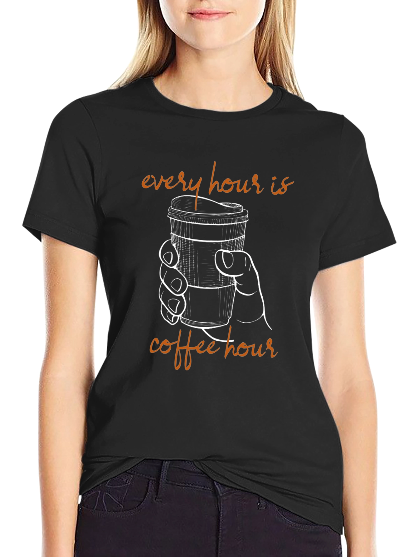 Every Hour is Coffee Hour Black T-Shirt