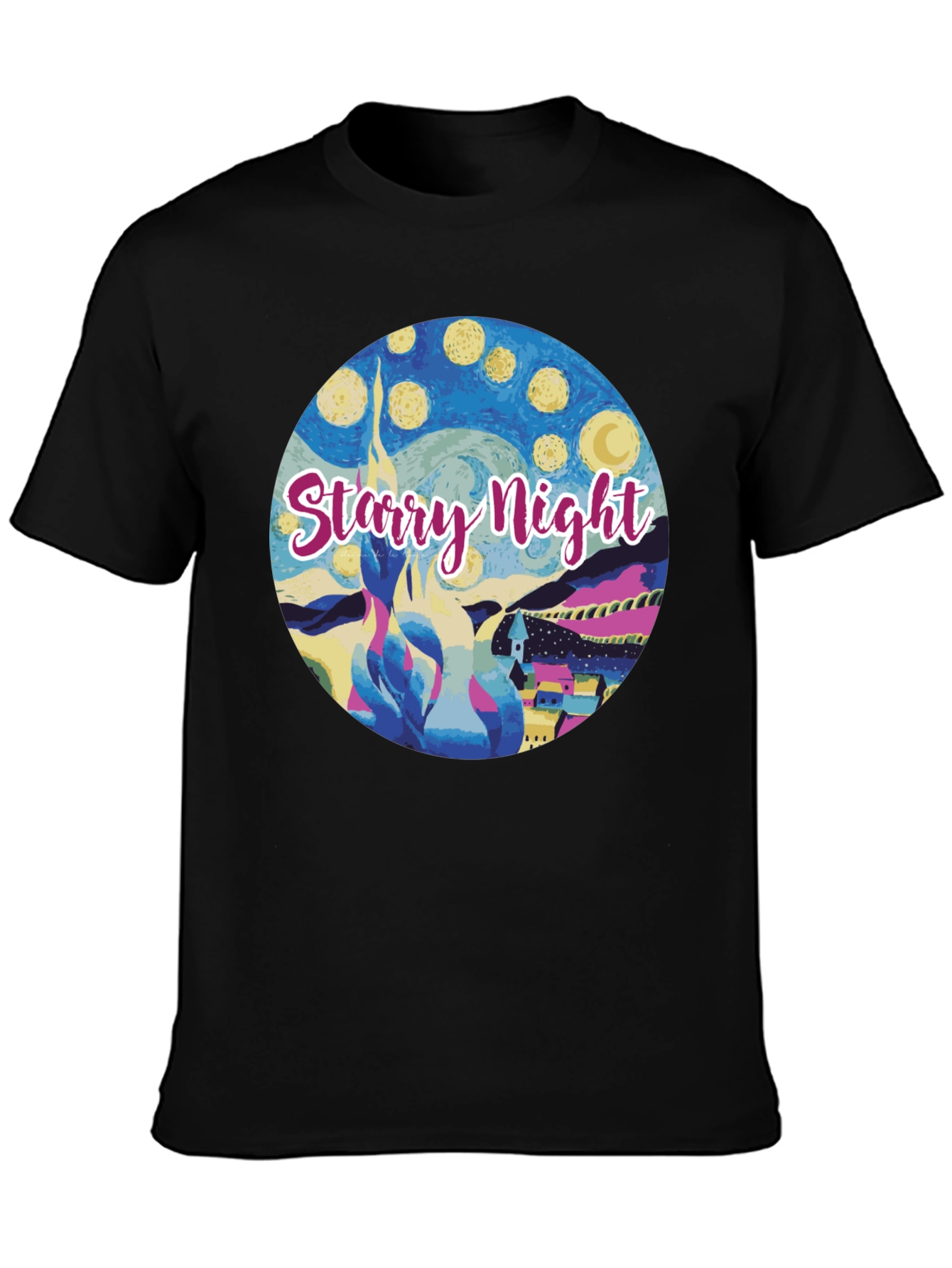Starry Night Graphic Tee - Artistic Comfort