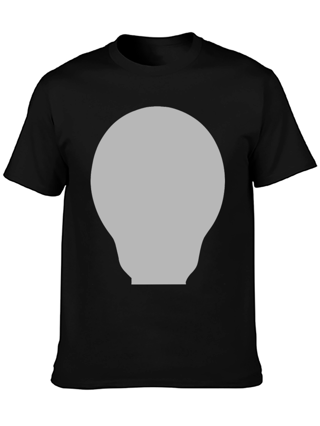 Gray Lightbulb Graphic Black T-Shirt