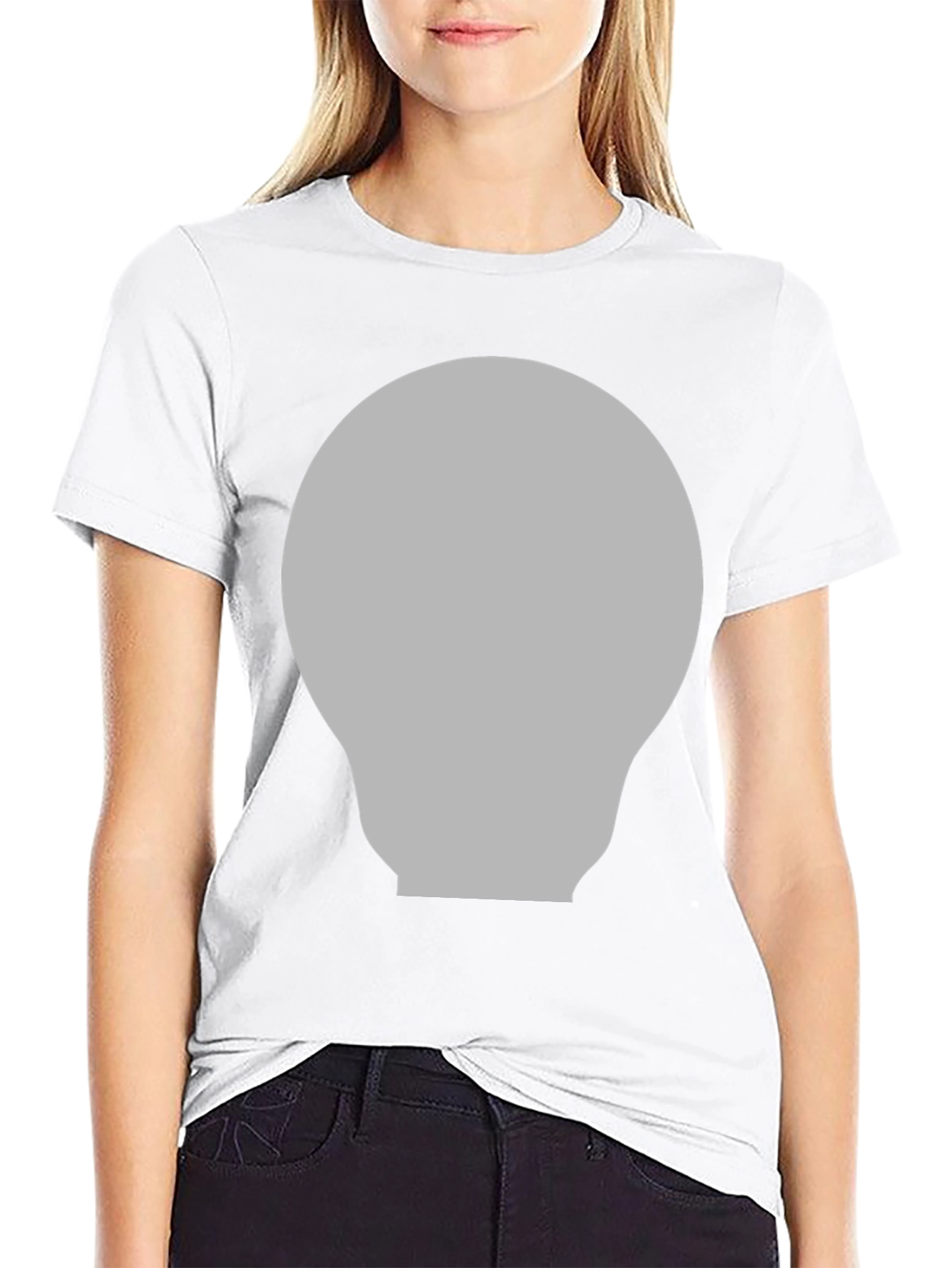 Gray Lightbulb Graphic Black T-Shirt