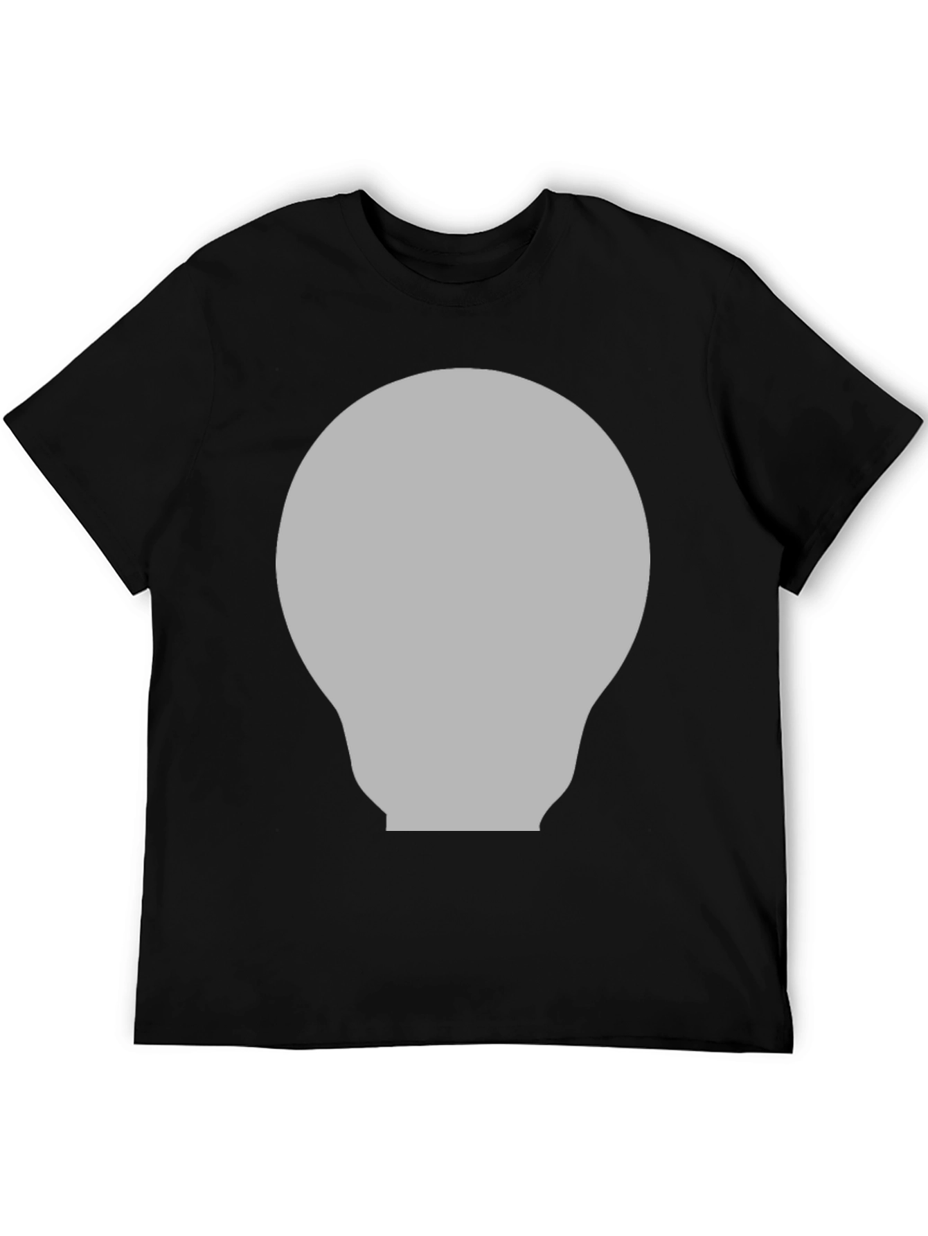 Gray Lightbulb Graphic Black T-Shirt
