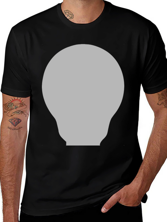 Gray Lightbulb Graphic Black T-Shirt