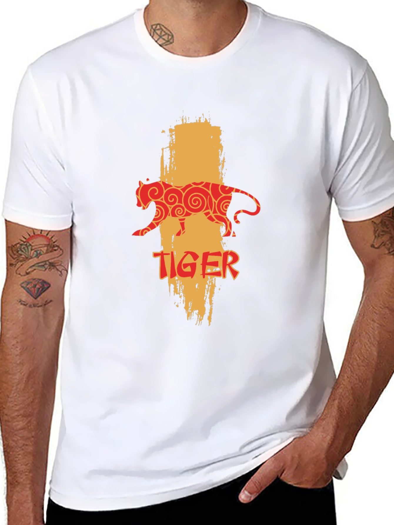 Tiger Graphic Print Black T-Shirt