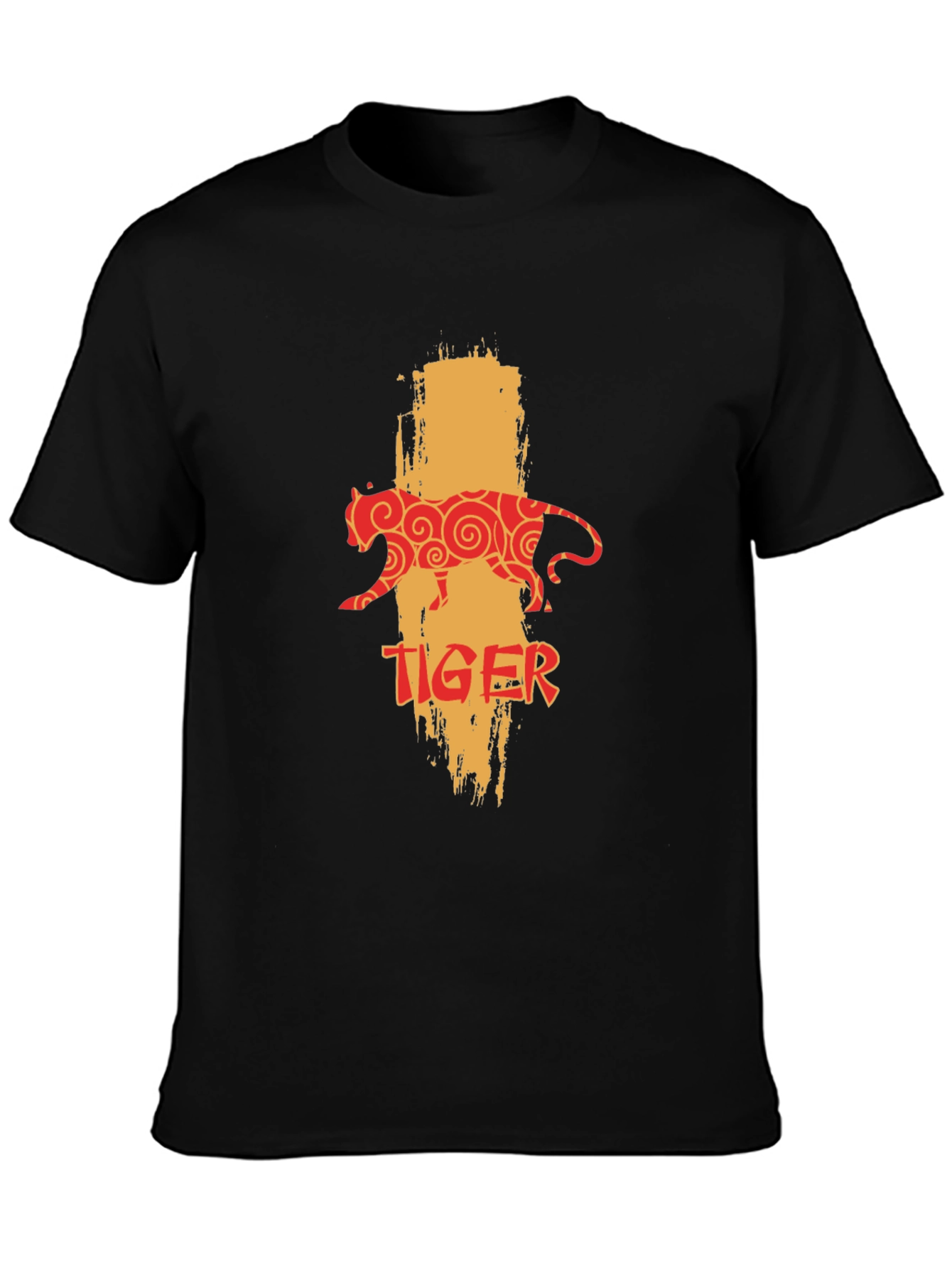 Tiger Graphic Print Black T-Shirt
