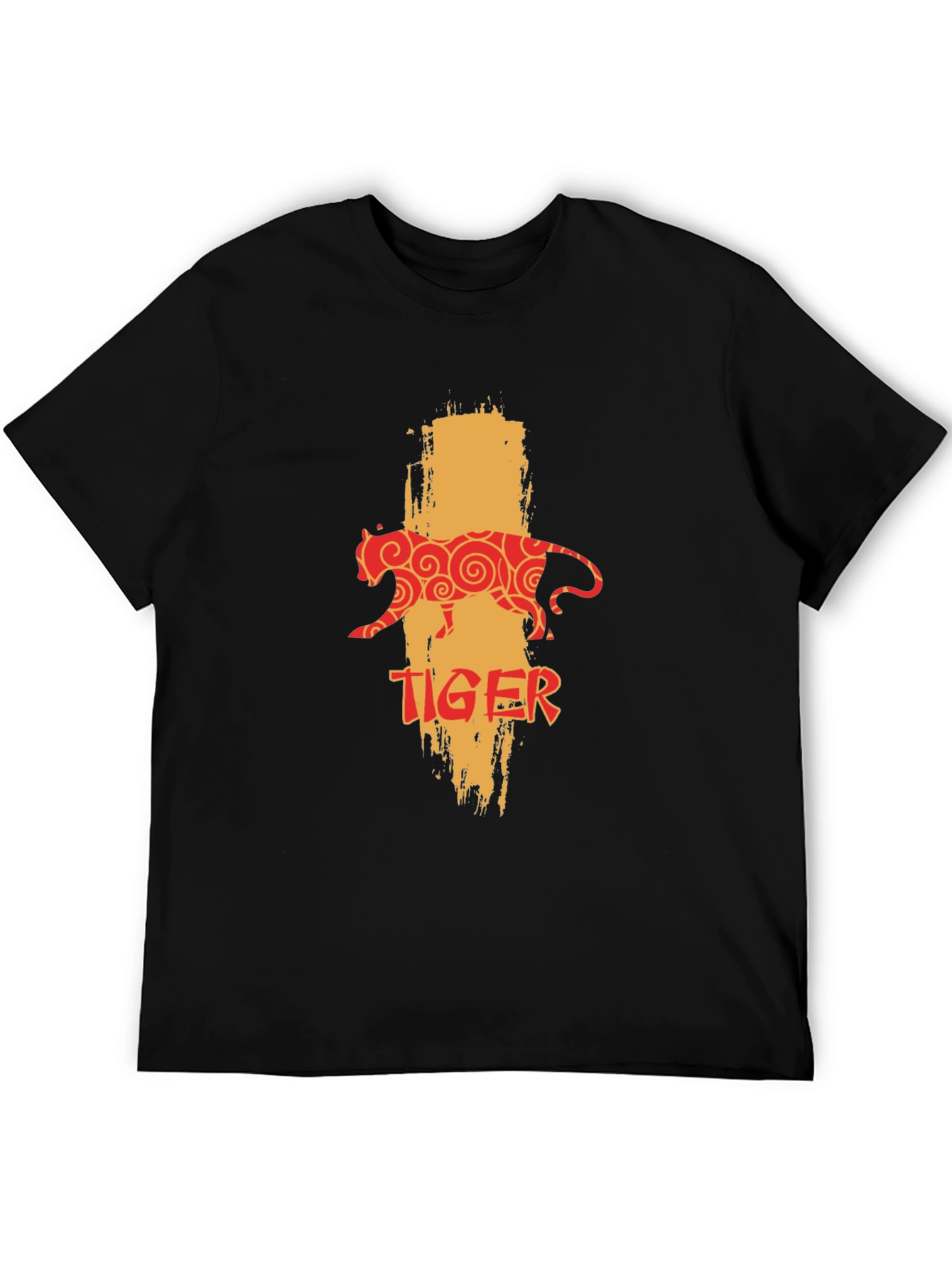 Tiger Graphic Print Black T-Shirt
