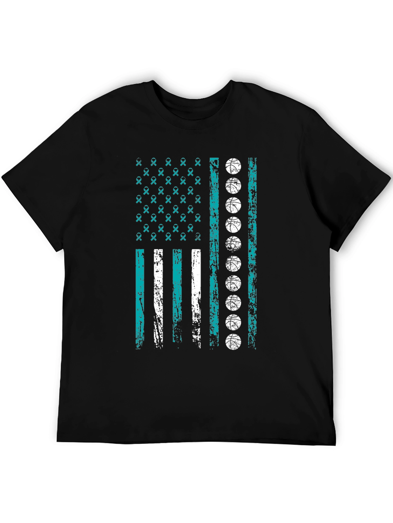 Basketball Ribbon Flag Graphic Tee