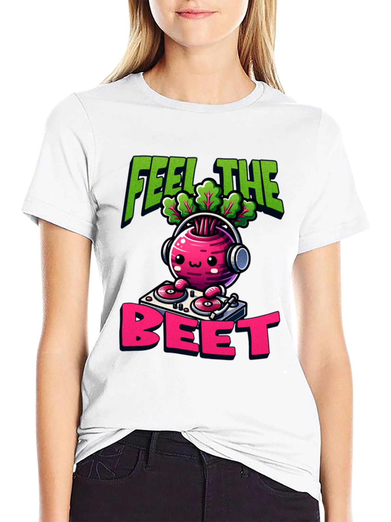 Feel the Beet DJ Cartoon T-Shirt