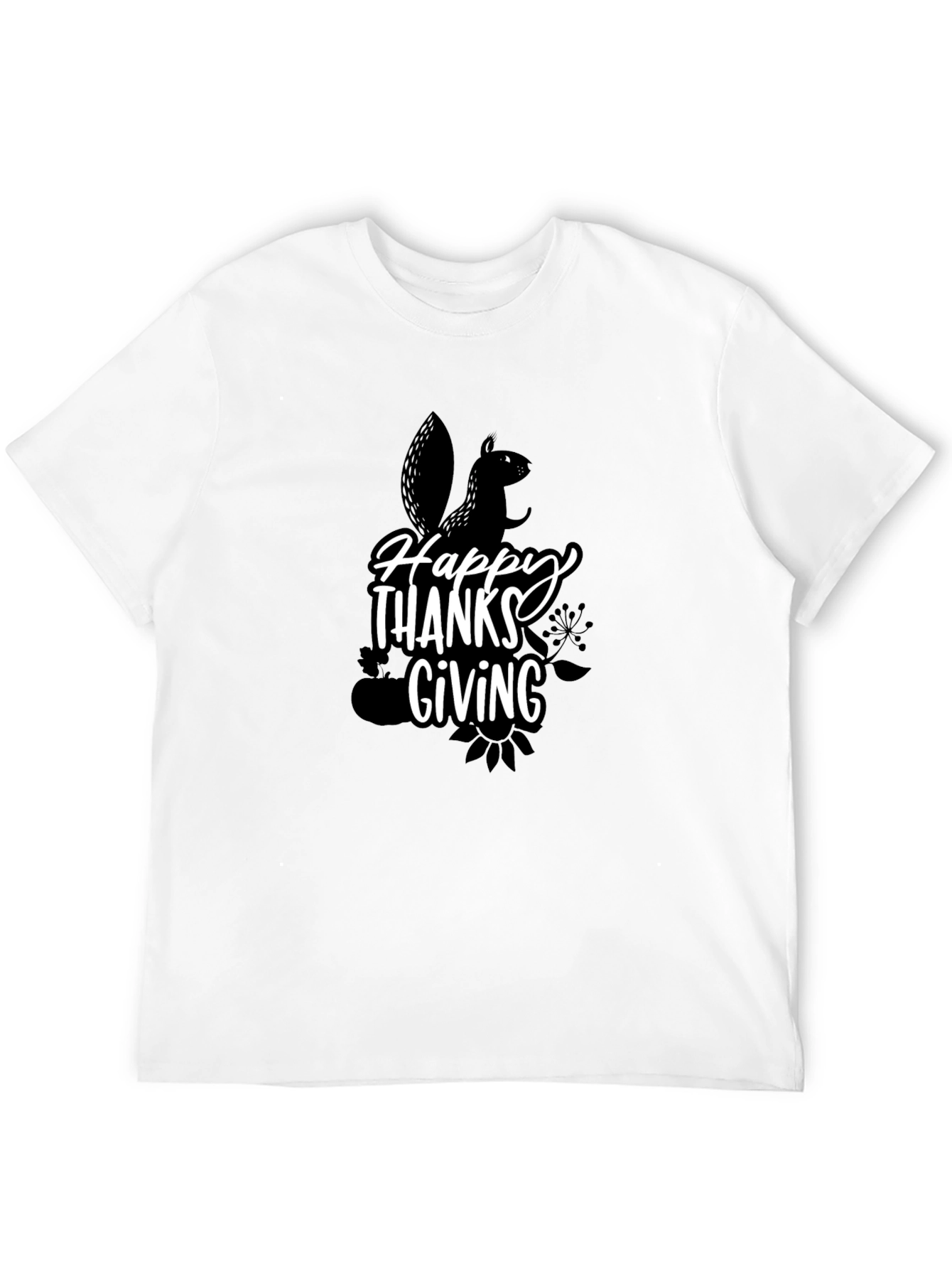 Happy Thanksgiving Squirrel Graphic T-Shirt