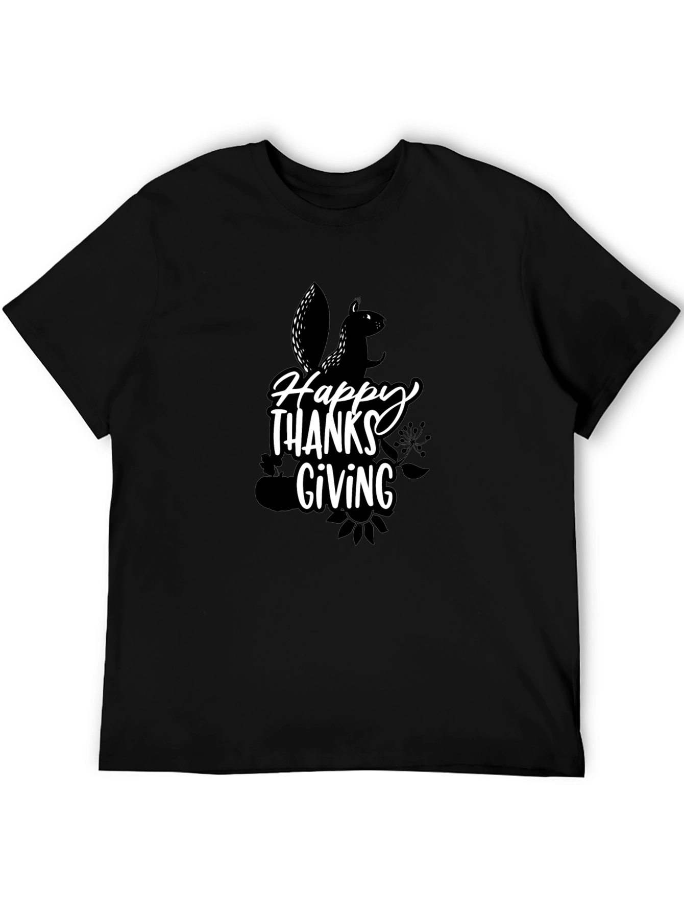 Happy Thanksgiving Squirrel Graphic T-Shirt