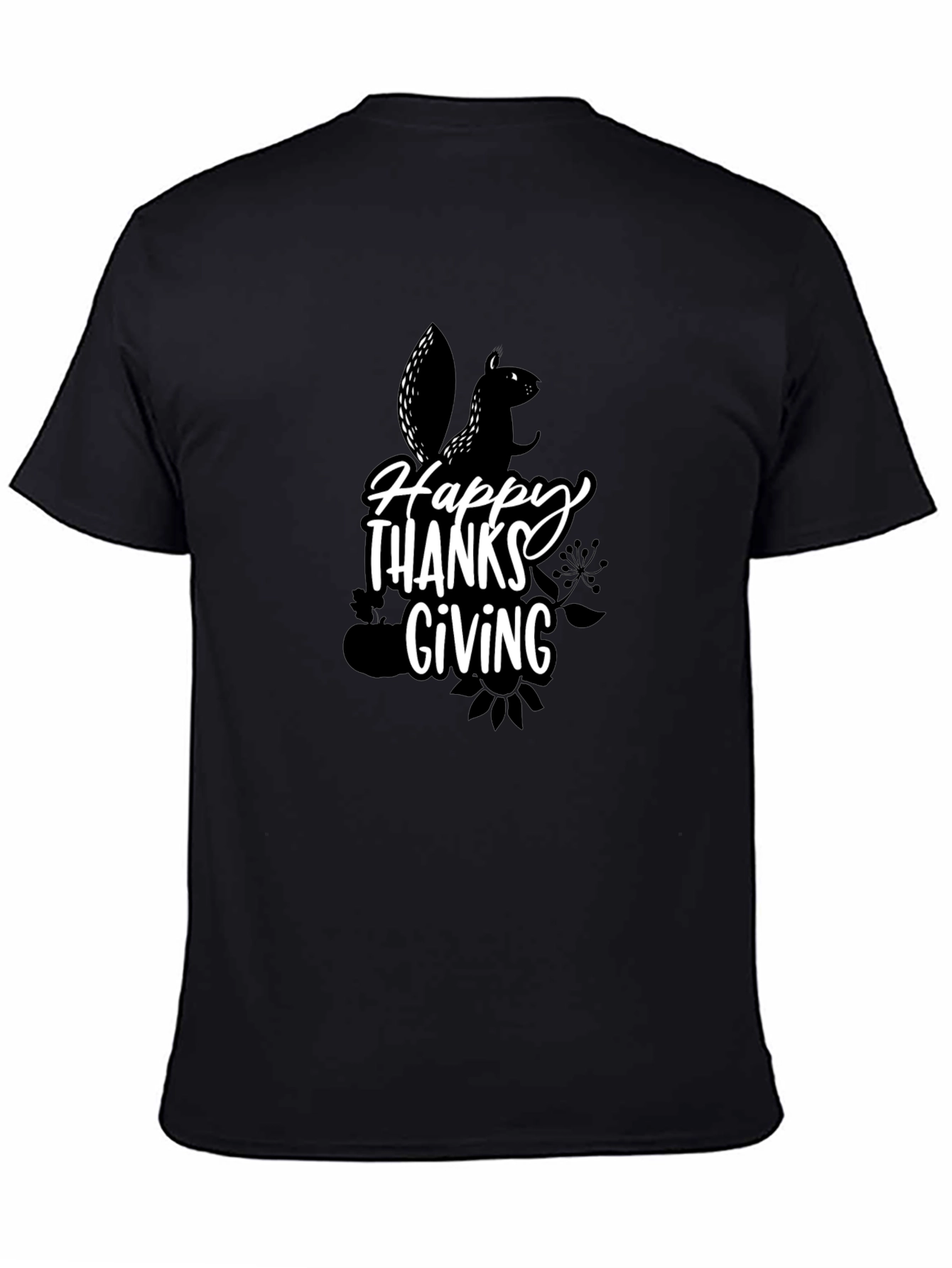Happy Thanksgiving Squirrel Graphic T-Shirt