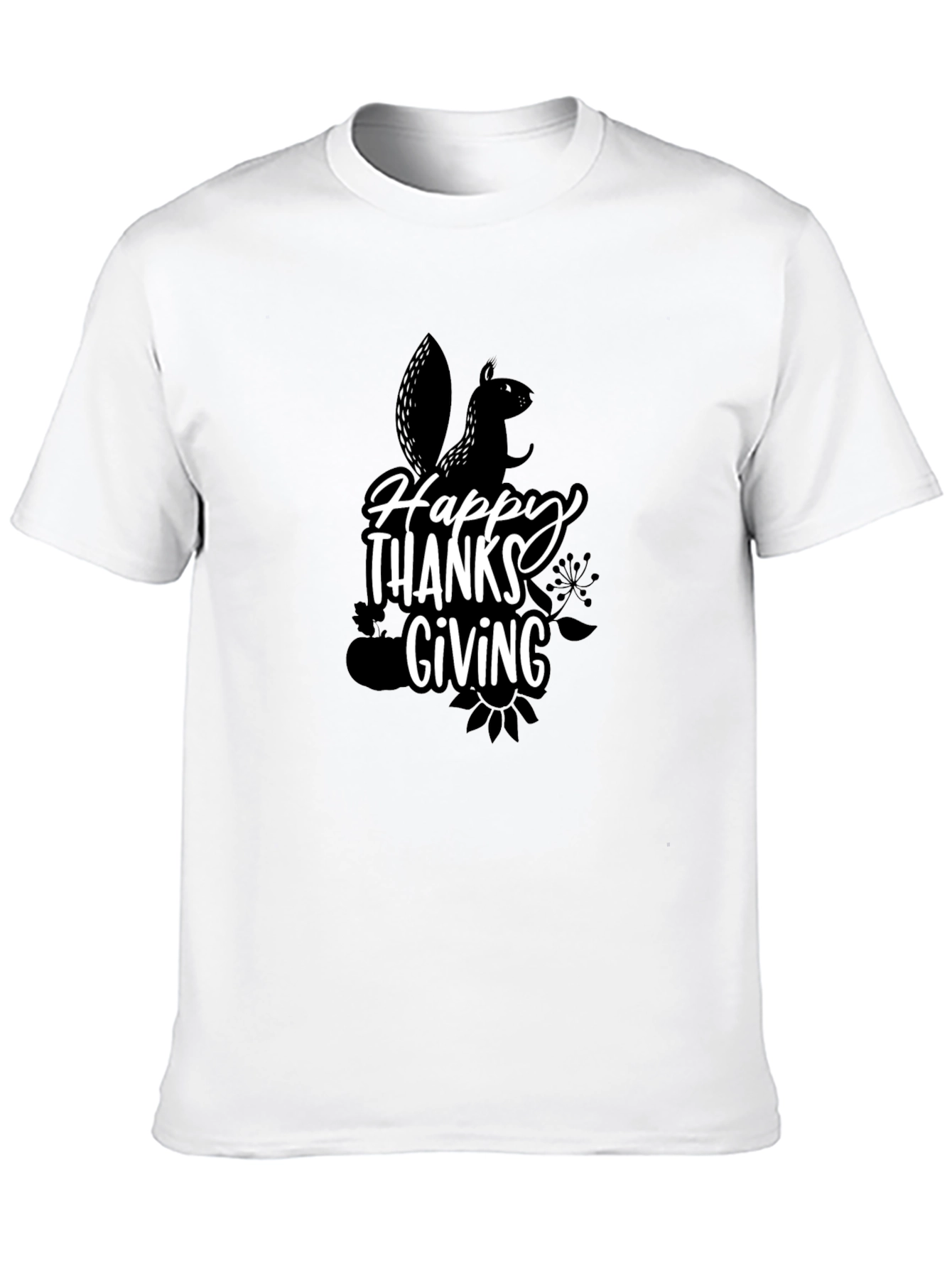 Happy Thanksgiving Squirrel Graphic T-Shirt