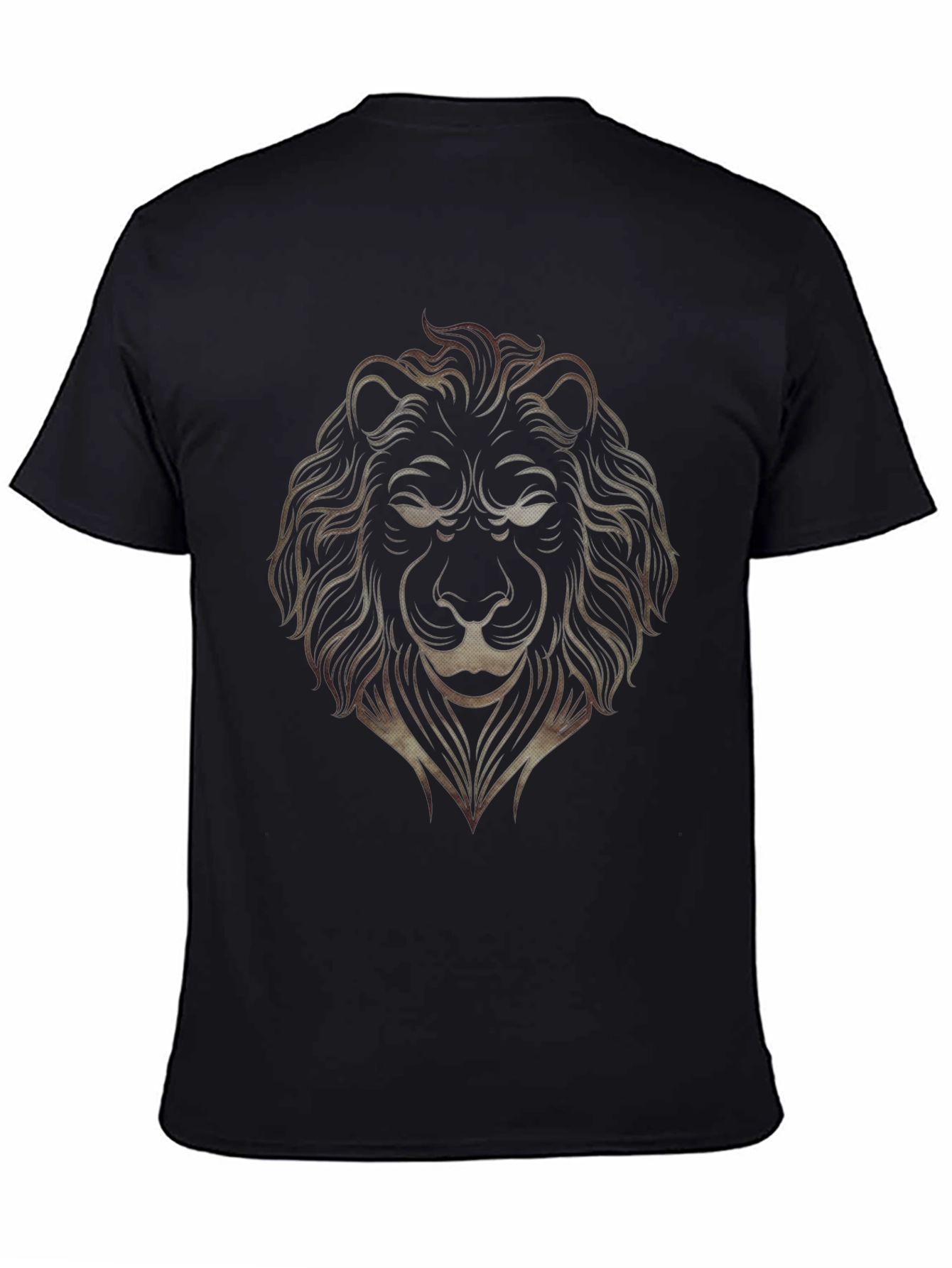 Lion Graphic Print Mens Black T-Shirt