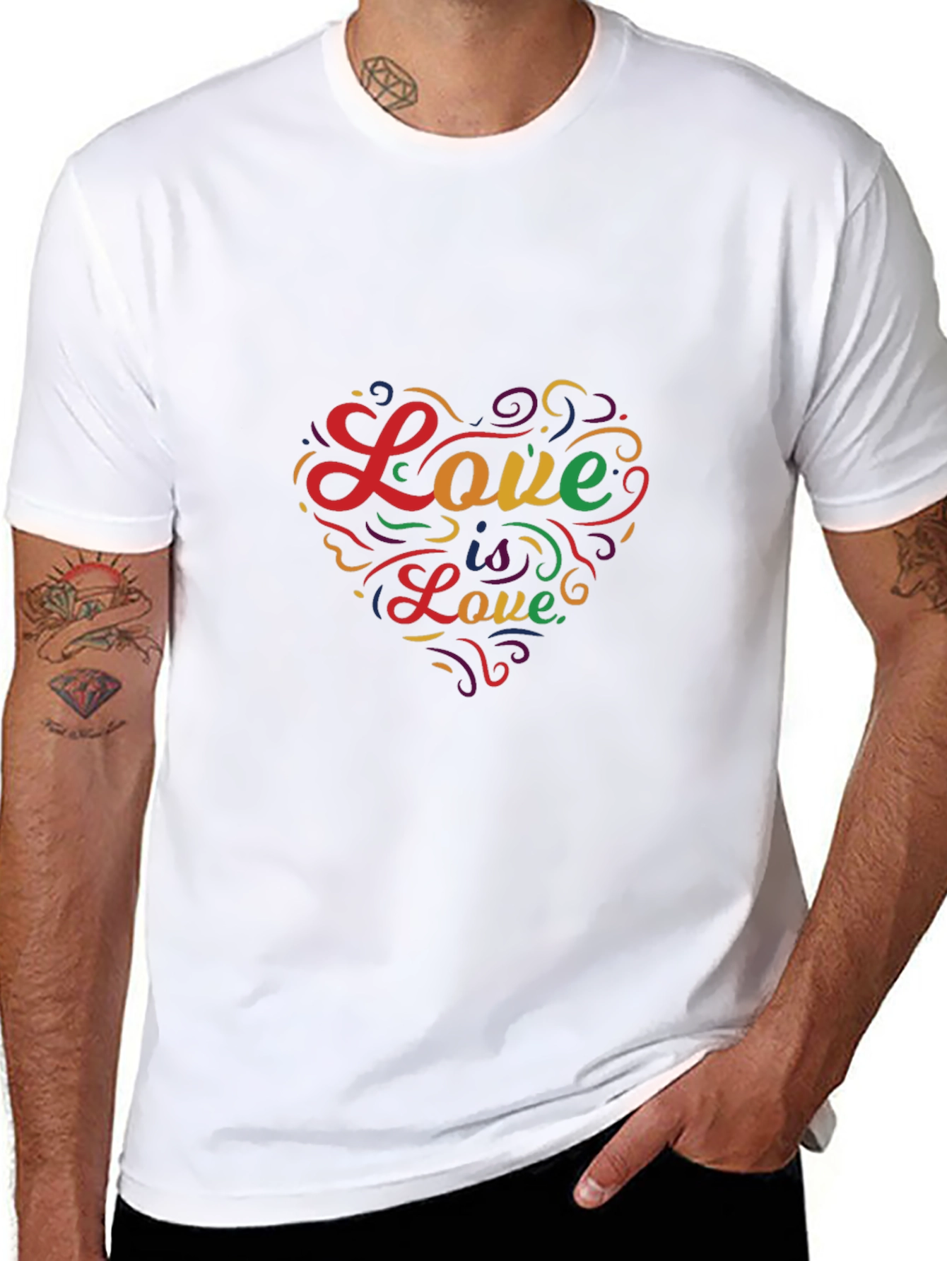 Love is Love Heart Graphic Tee - Black