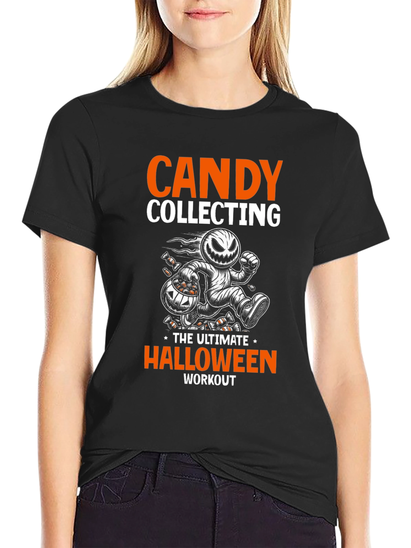 Candy Collecting Halloween Workout Graphic Tee