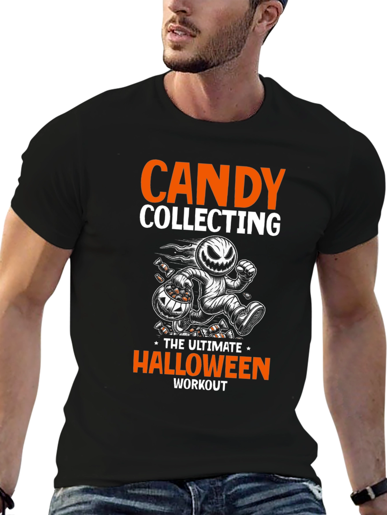 Candy Collecting Halloween Workout Graphic Tee