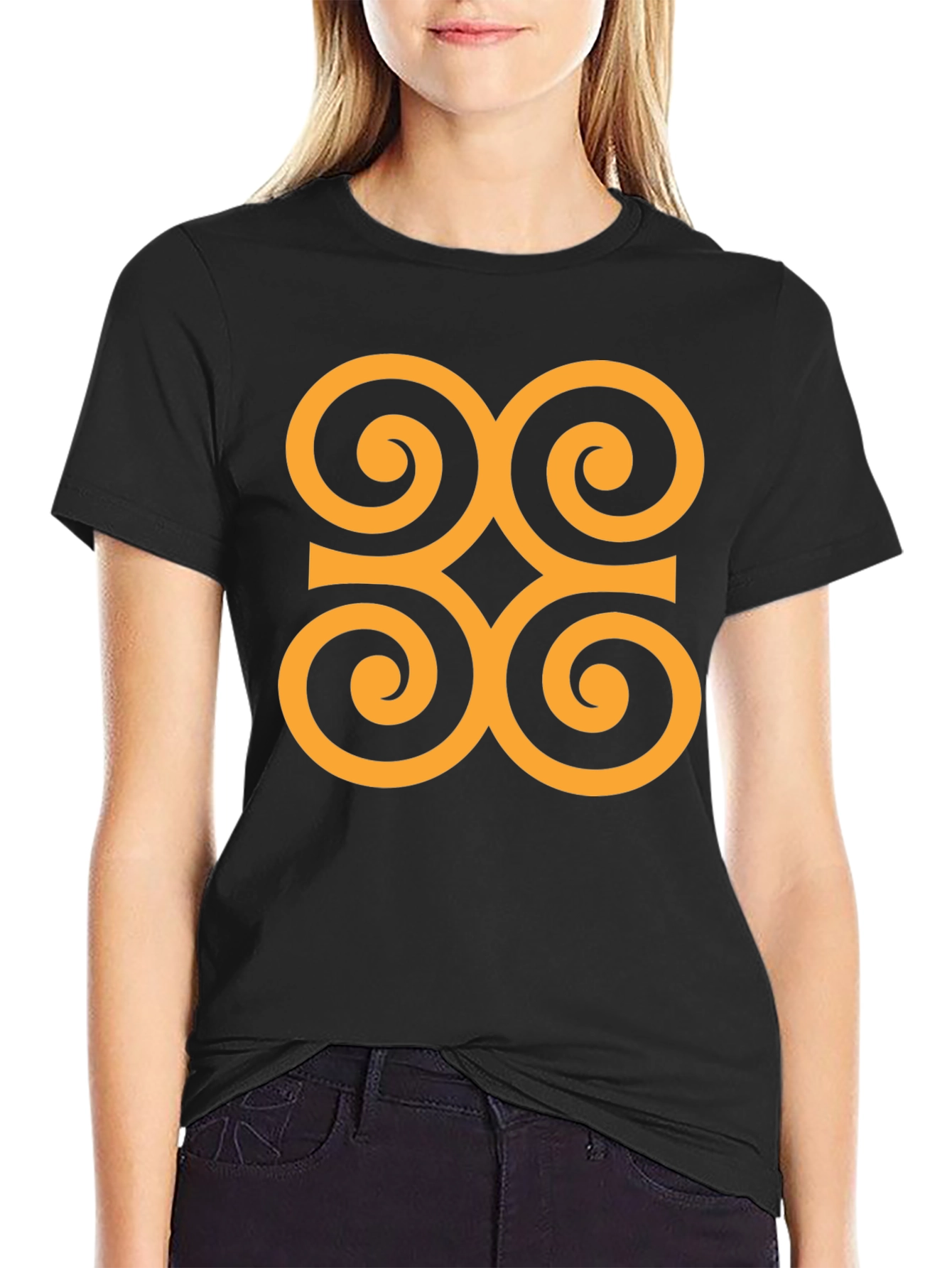 Adinkra Symbol Graphic Tee - Black