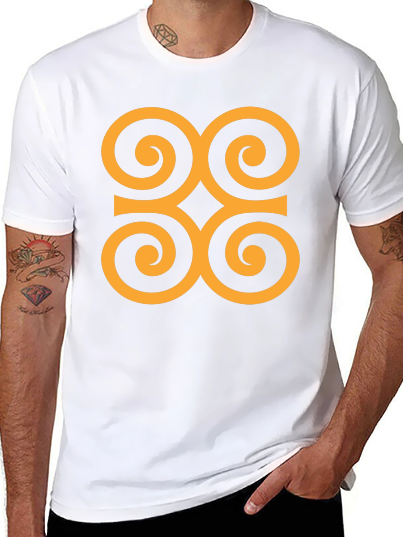 Adinkra Symbol Graphic Tee - Black