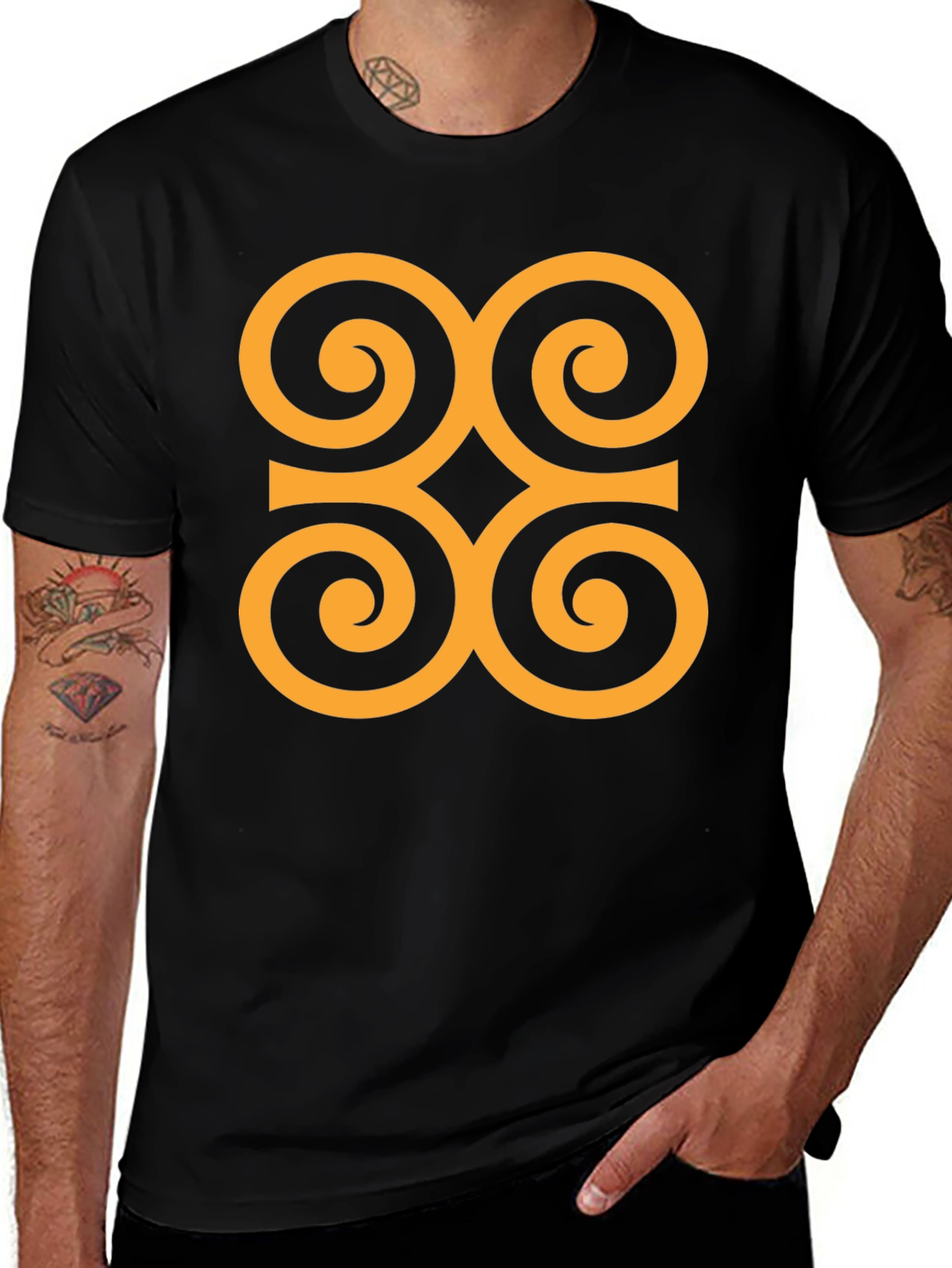 Adinkra Symbol Graphic Tee - Black