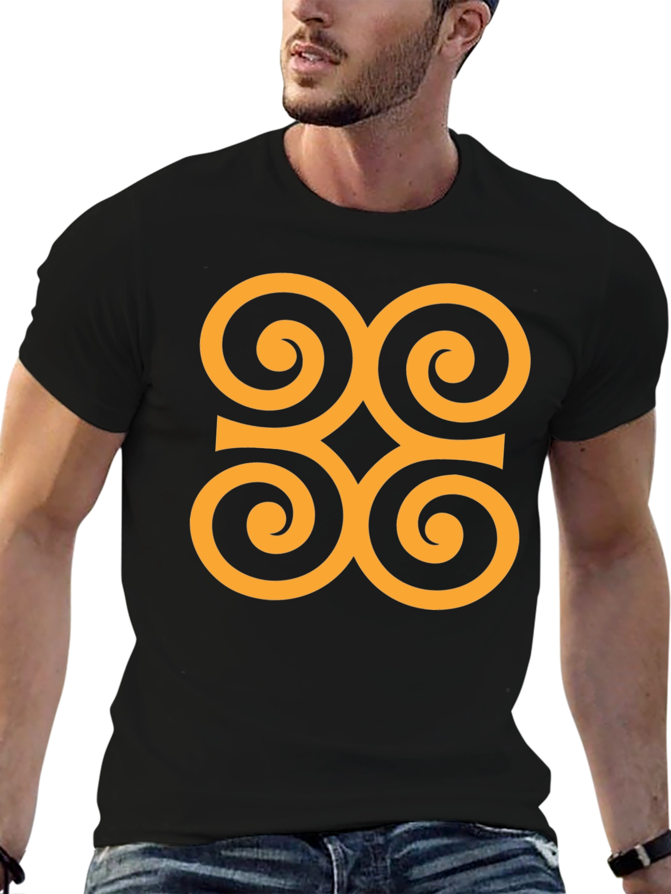 Adinkra Symbol Graphic Tee - Black