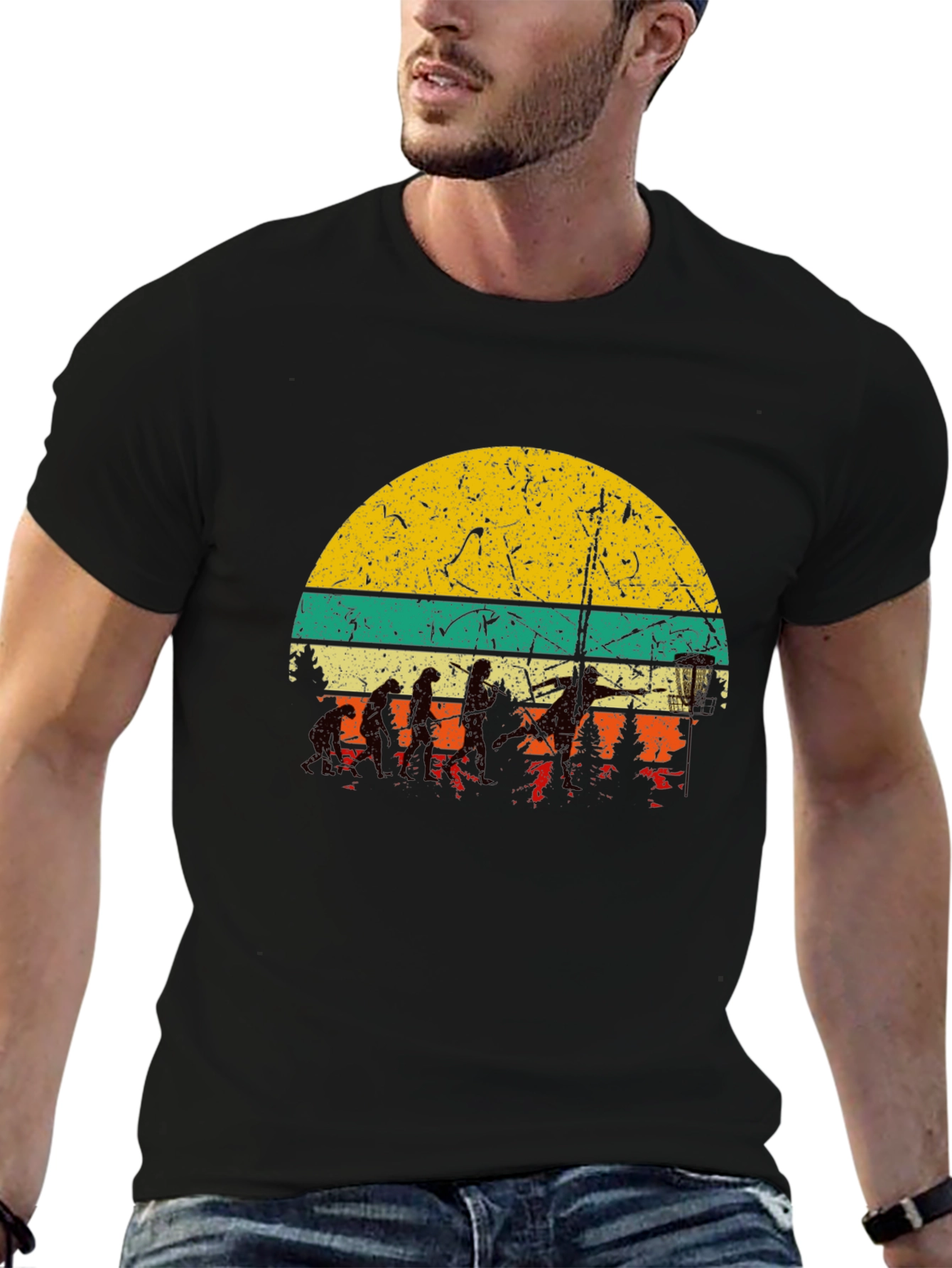Disc Golf Evolution Black T-Shirt