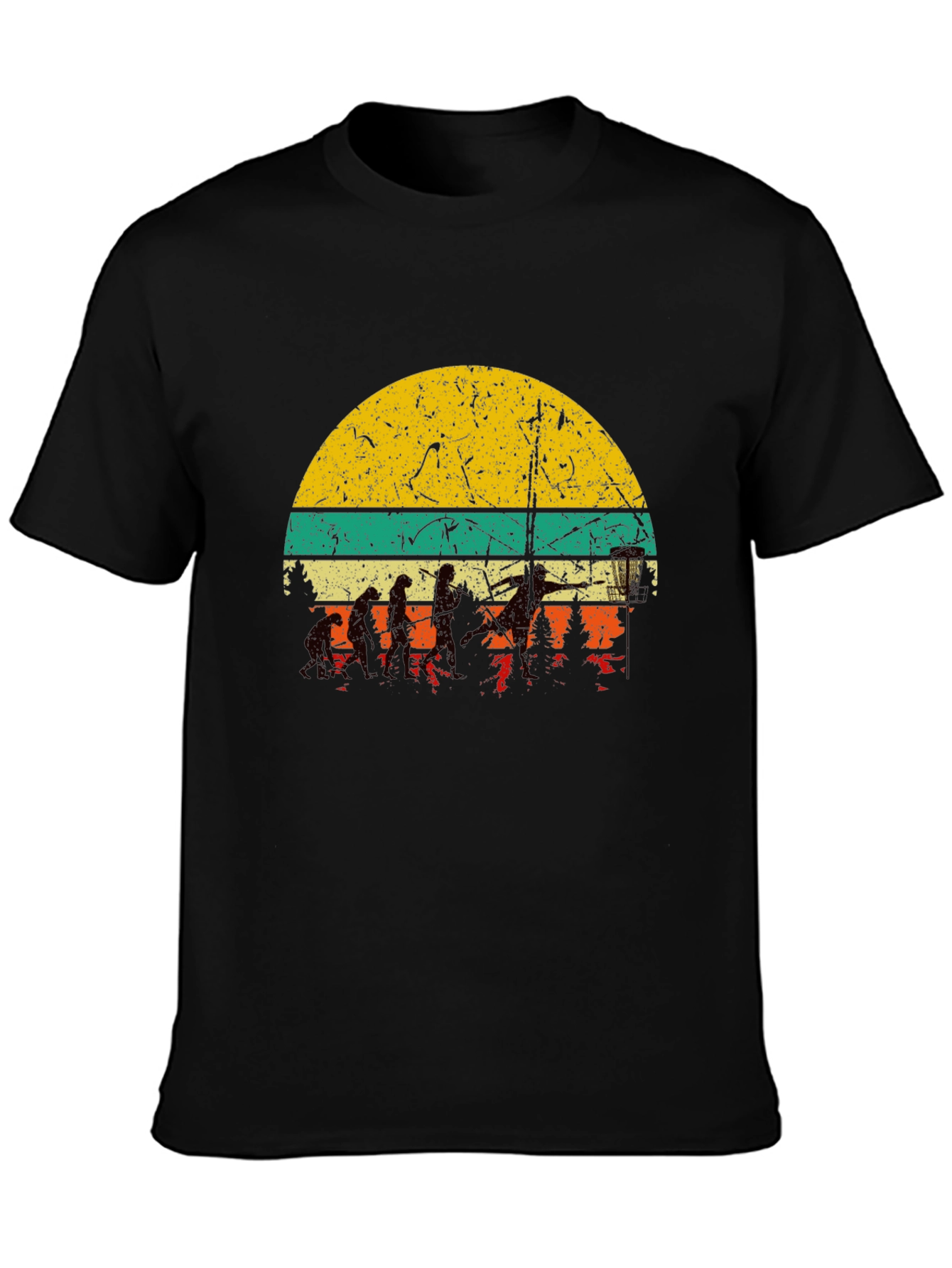 Disc Golf Evolution Black T-Shirt