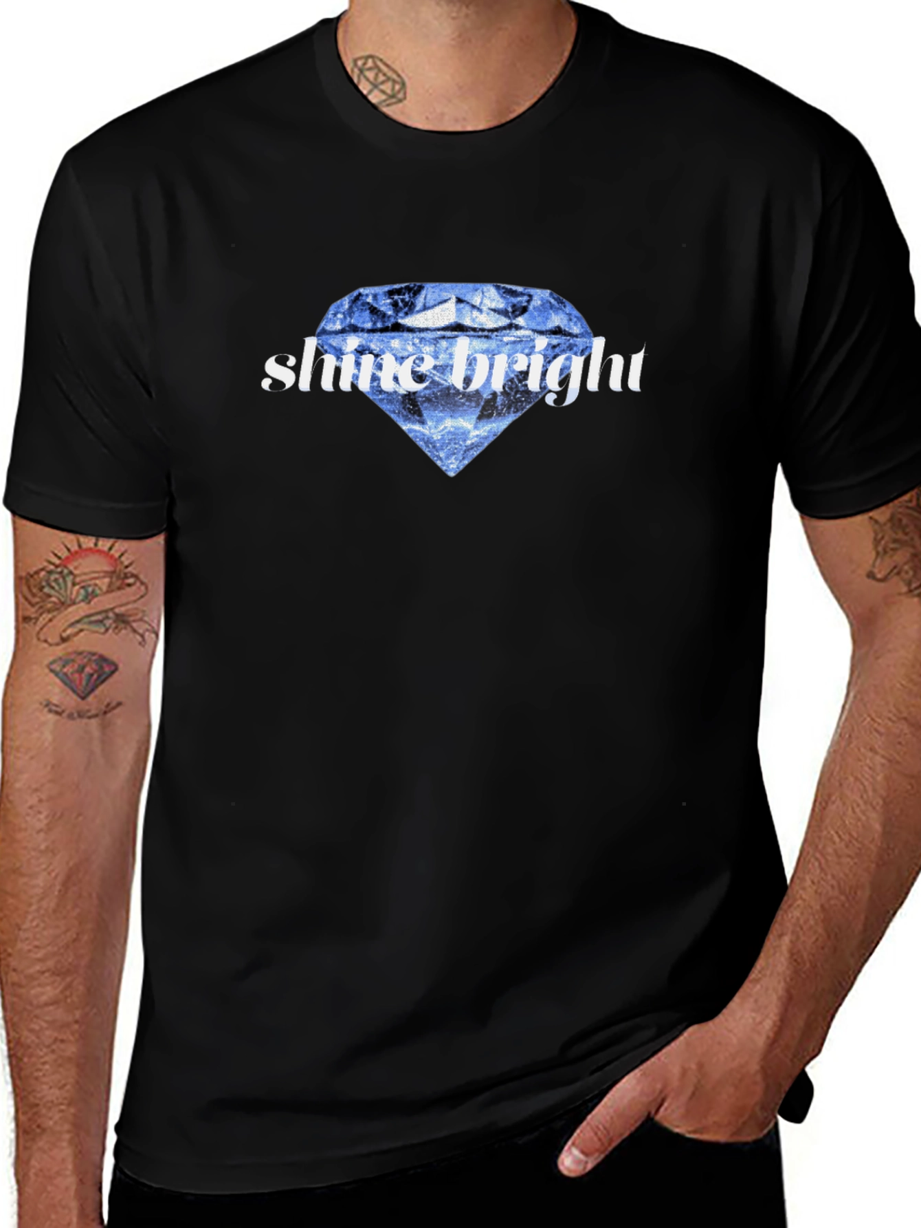 Shine Bright Diamond Graphic Tee - Stylish Black T-Shirt