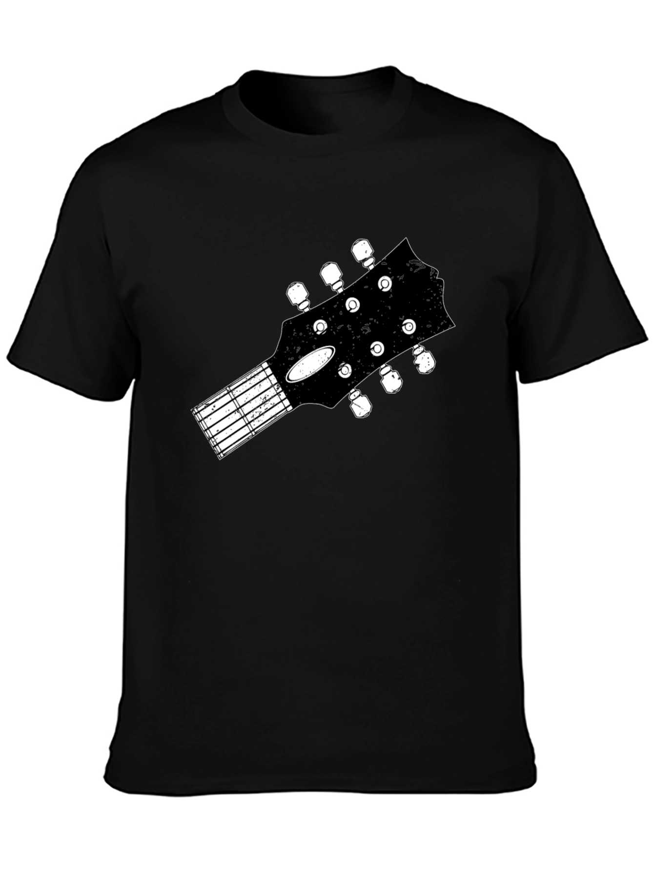 Guitar Headstock Graphic Tee - Black