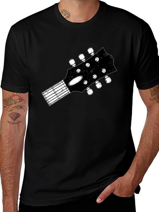 Guitar Headstock Graphic Tee - Black