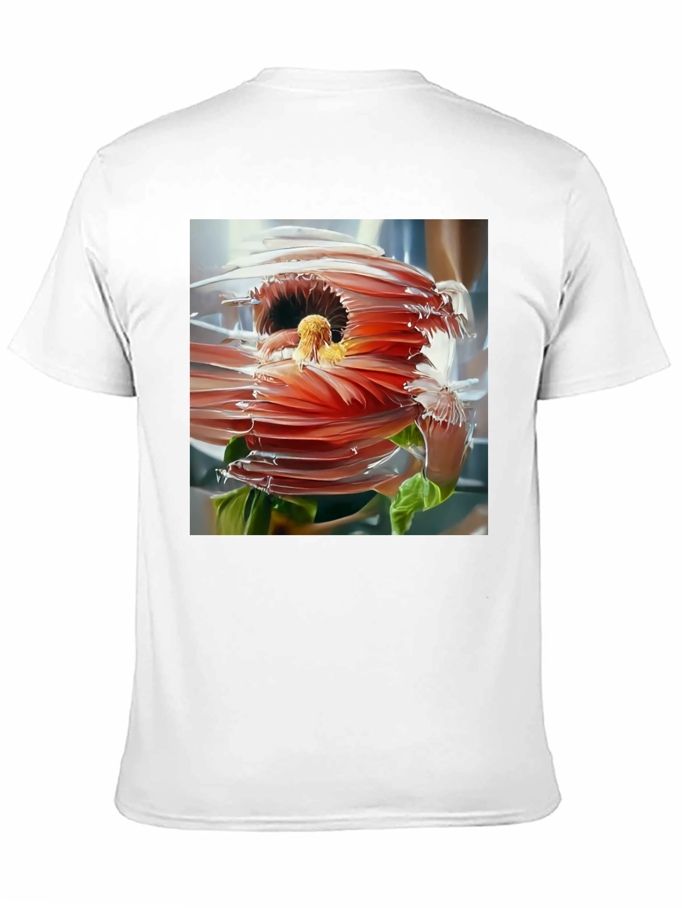 Abstract Flower Graphic Tee - Modern Style