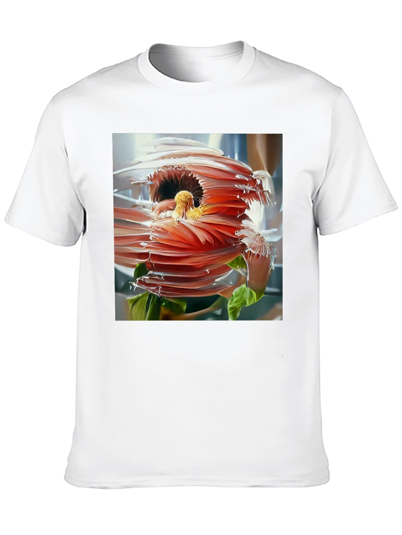 Abstract Flower Graphic Tee - Modern Style