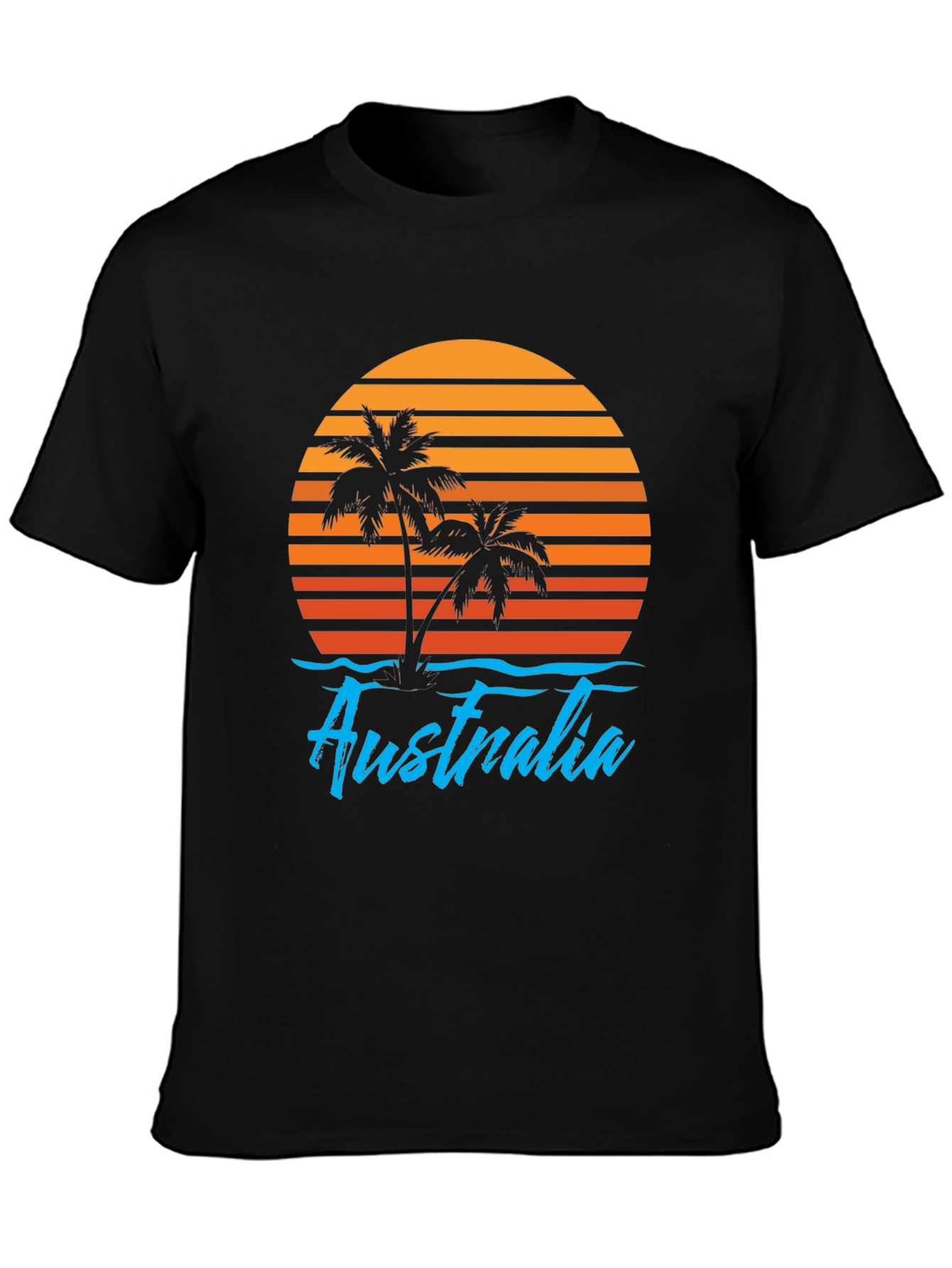 Australia Sunset Palm Tree Graphic T-Shirt