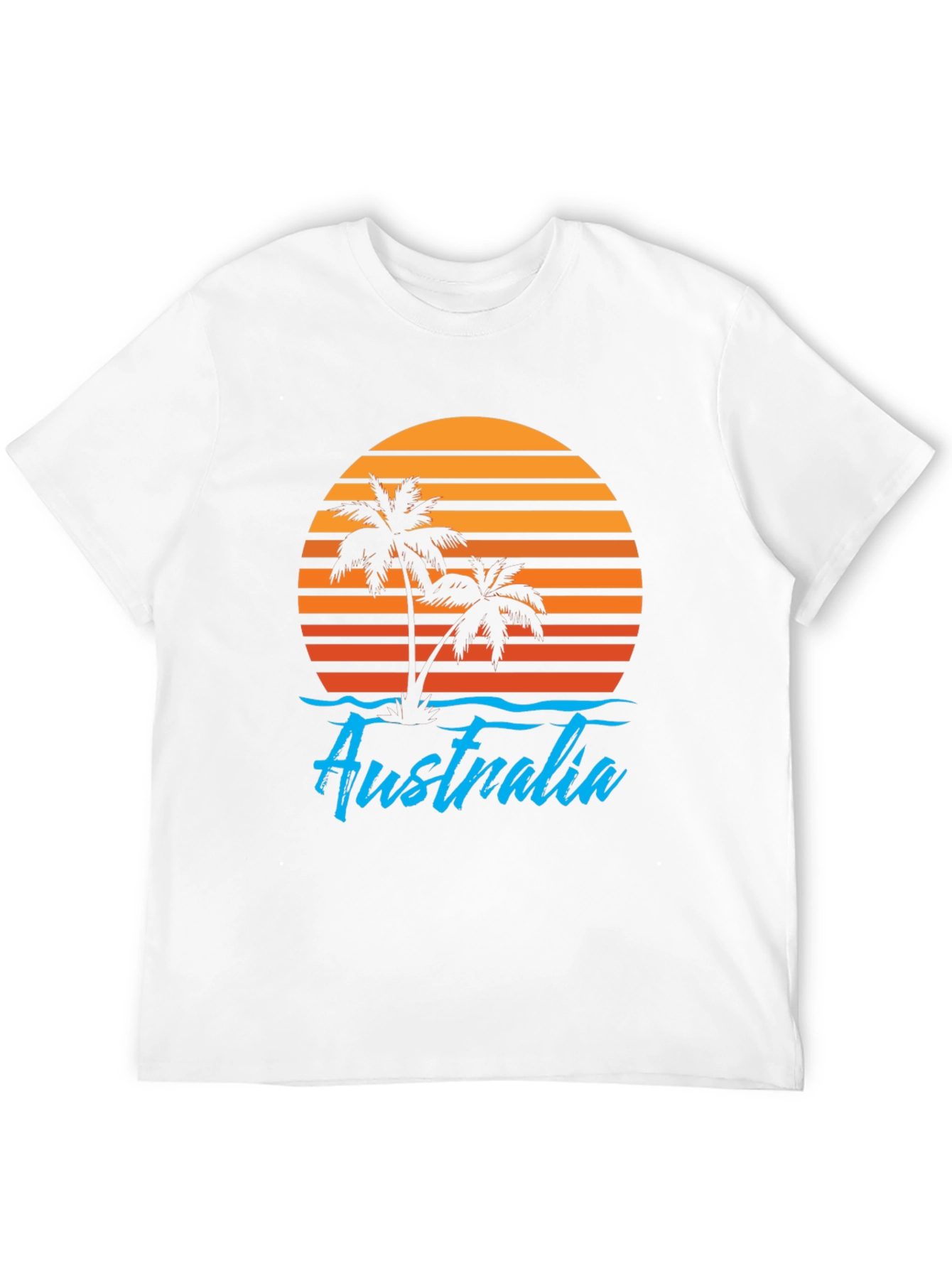 Australia Sunset Palm Tree Graphic T-Shirt
