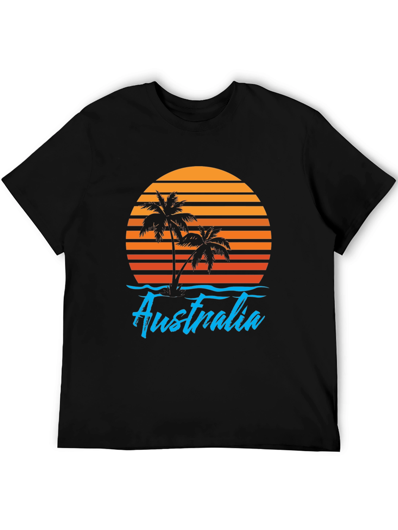 Australia Sunset Palm Tree Graphic T-Shirt