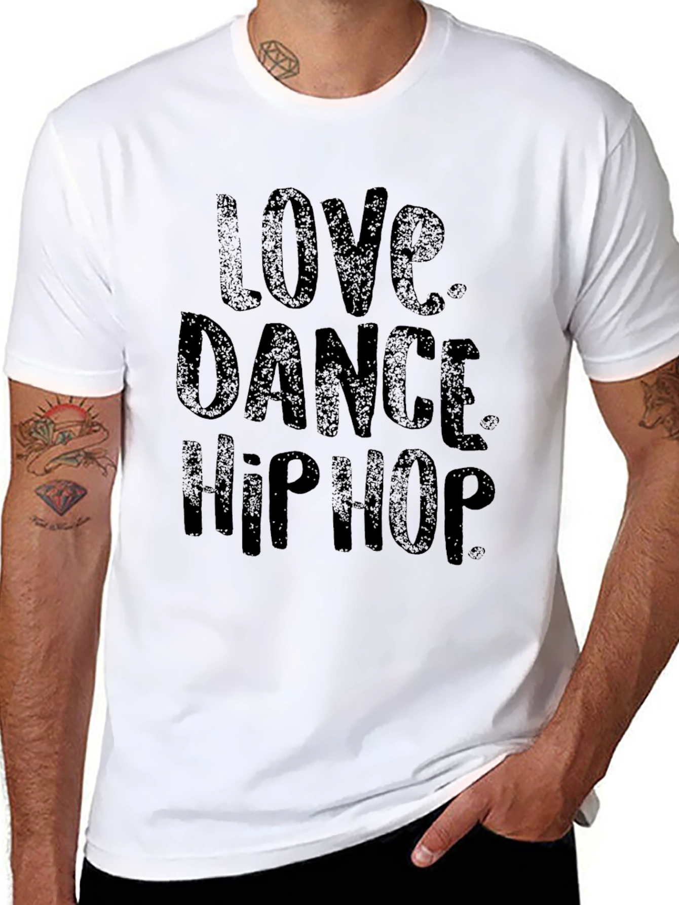 Love Dance Hip Hop Mens Black T-Shirt