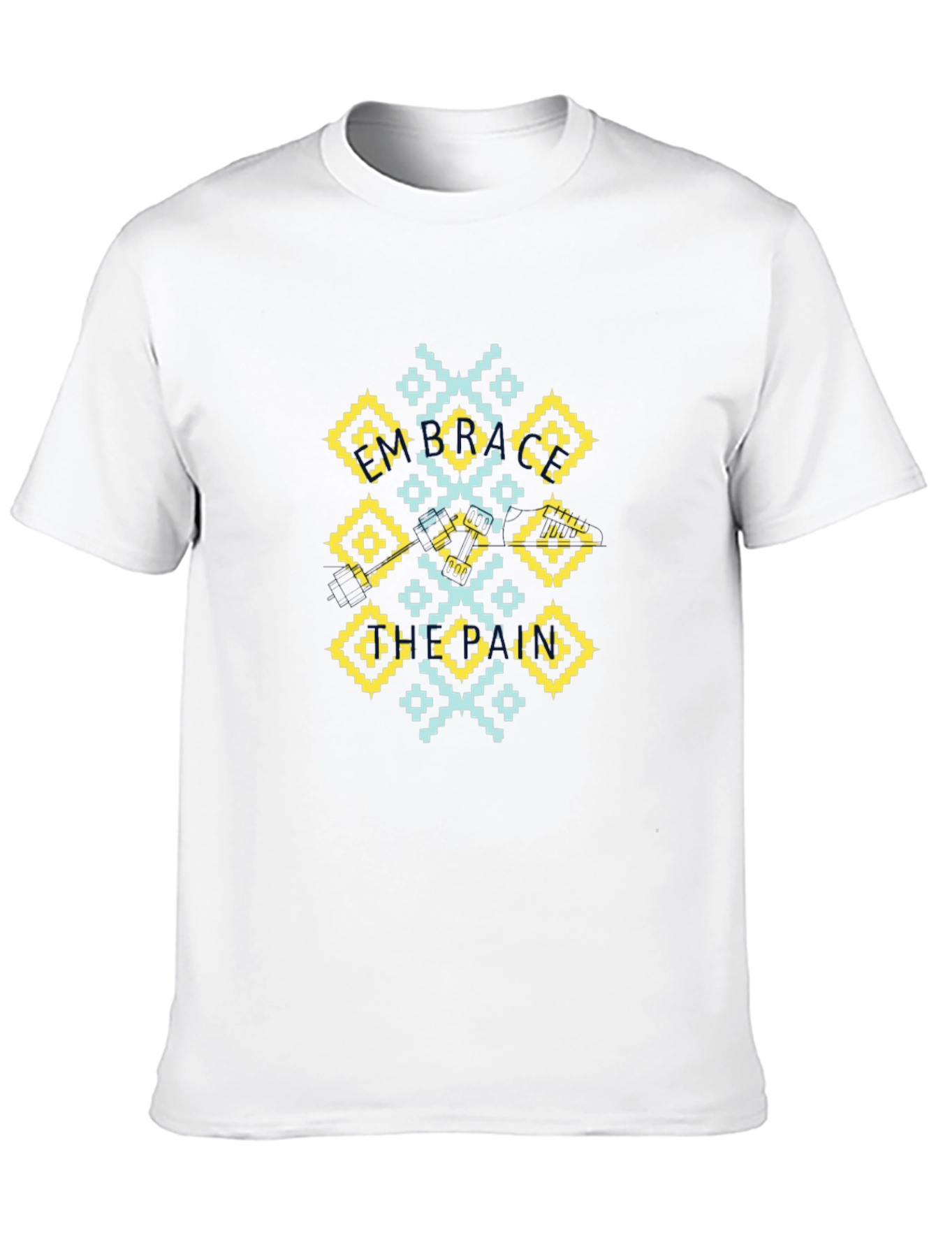Geometric Print T-Shirt - Black