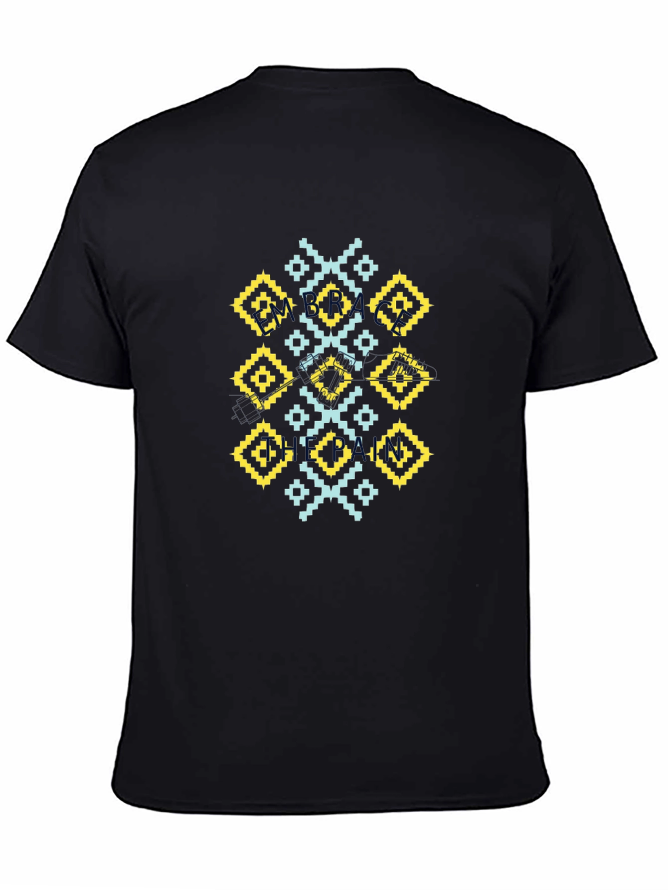 Geometric Print T-Shirt - Black