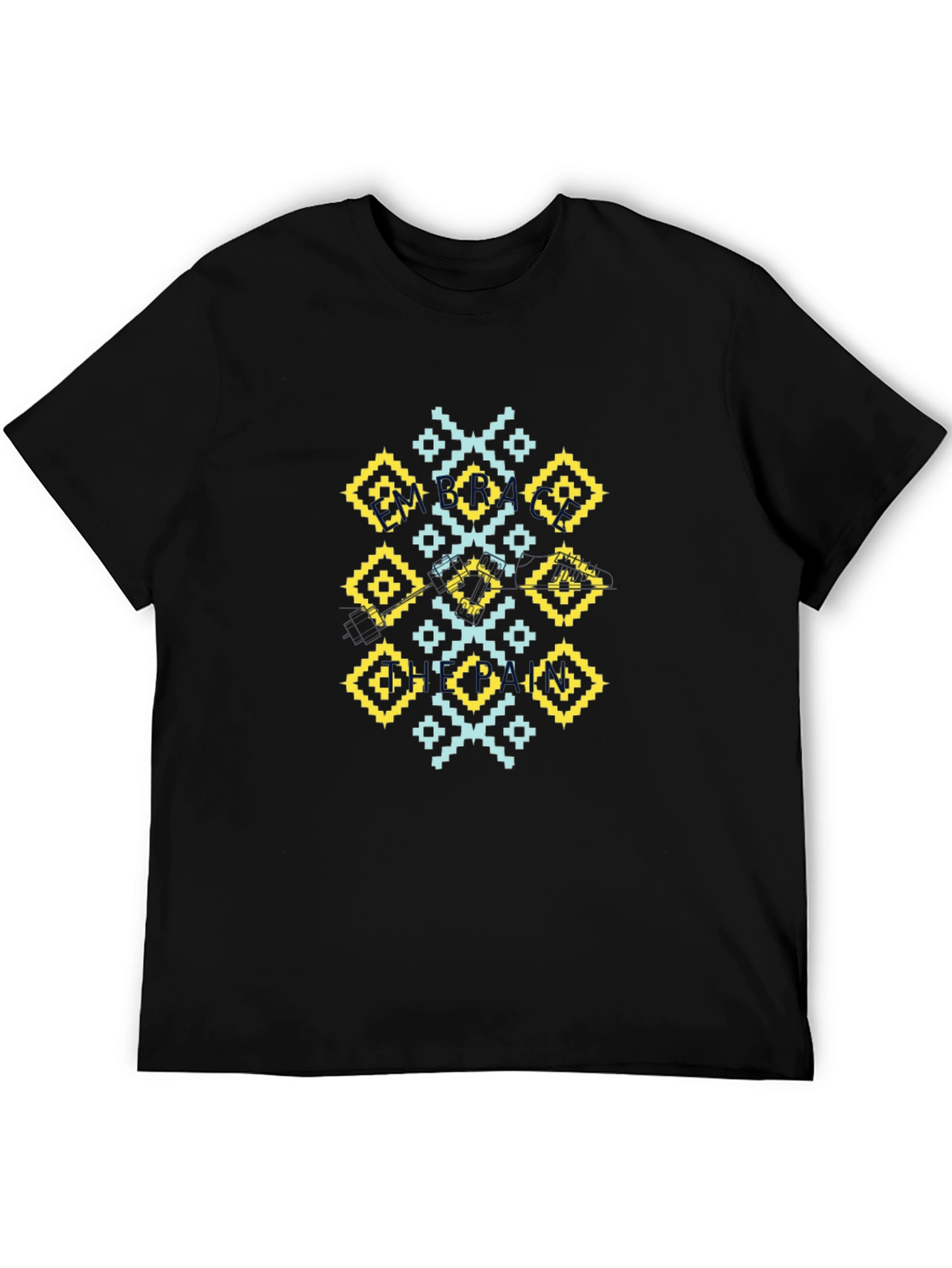 Geometric Print T-Shirt - Black