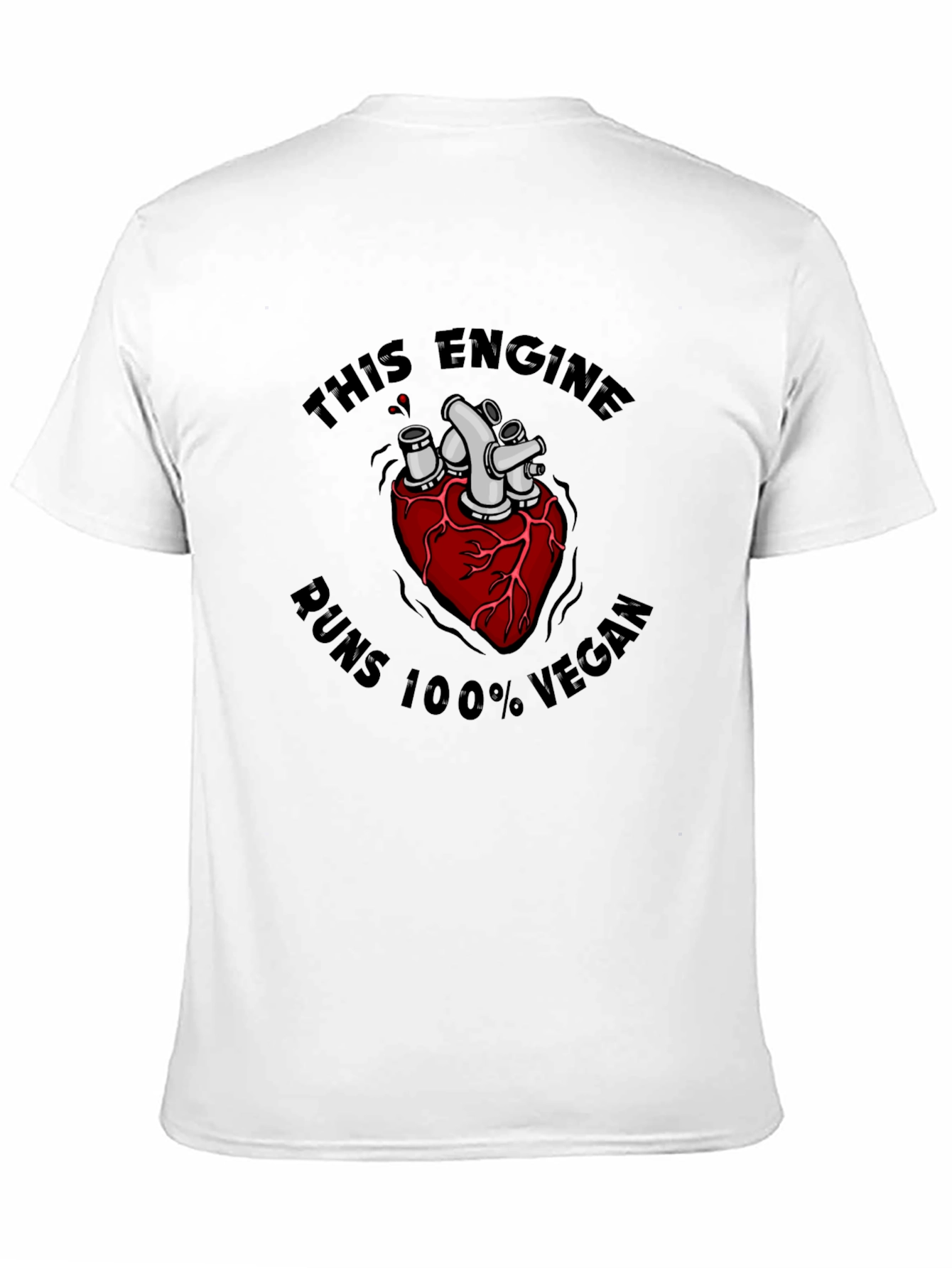 Vegan Engine Heart T-Shirt - Runs 100% Vegan