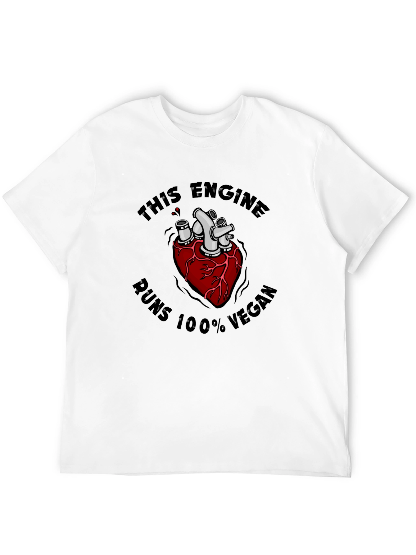 Vegan Engine Heart T-Shirt - Runs 100% Vegan