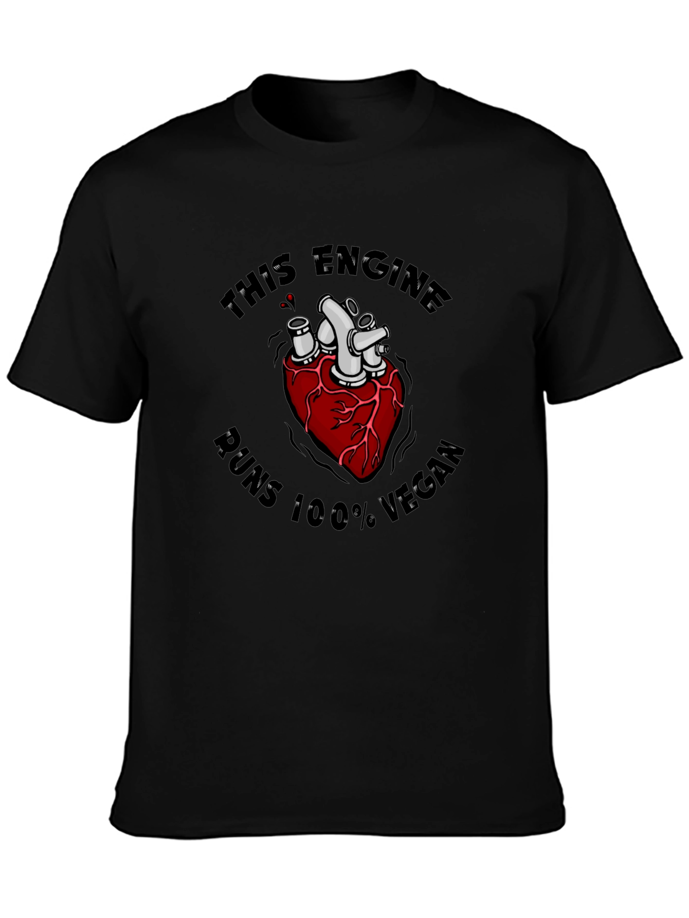 Vegan Engine Heart T-Shirt - Runs 100% Vegan