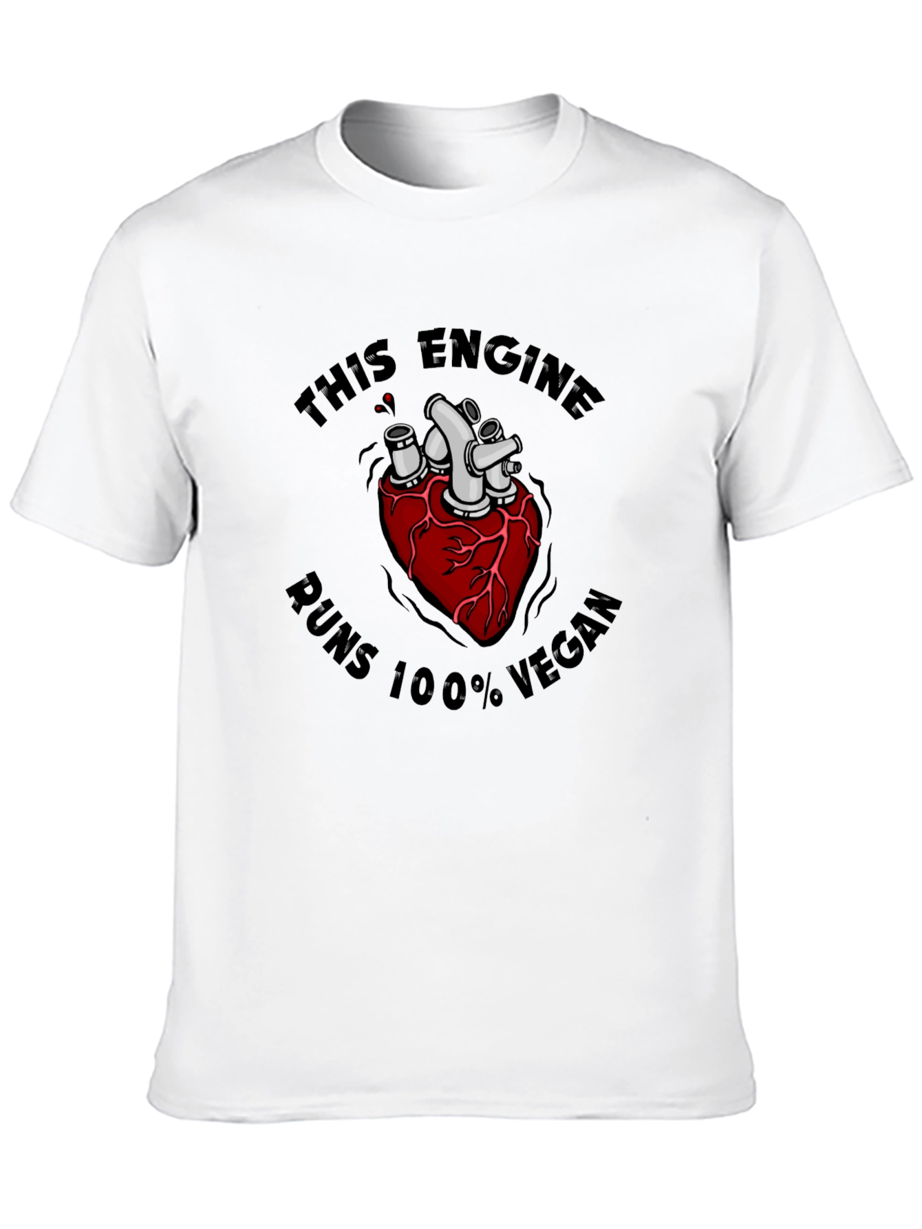 Vegan Engine Heart T-Shirt - Runs 100% Vegan