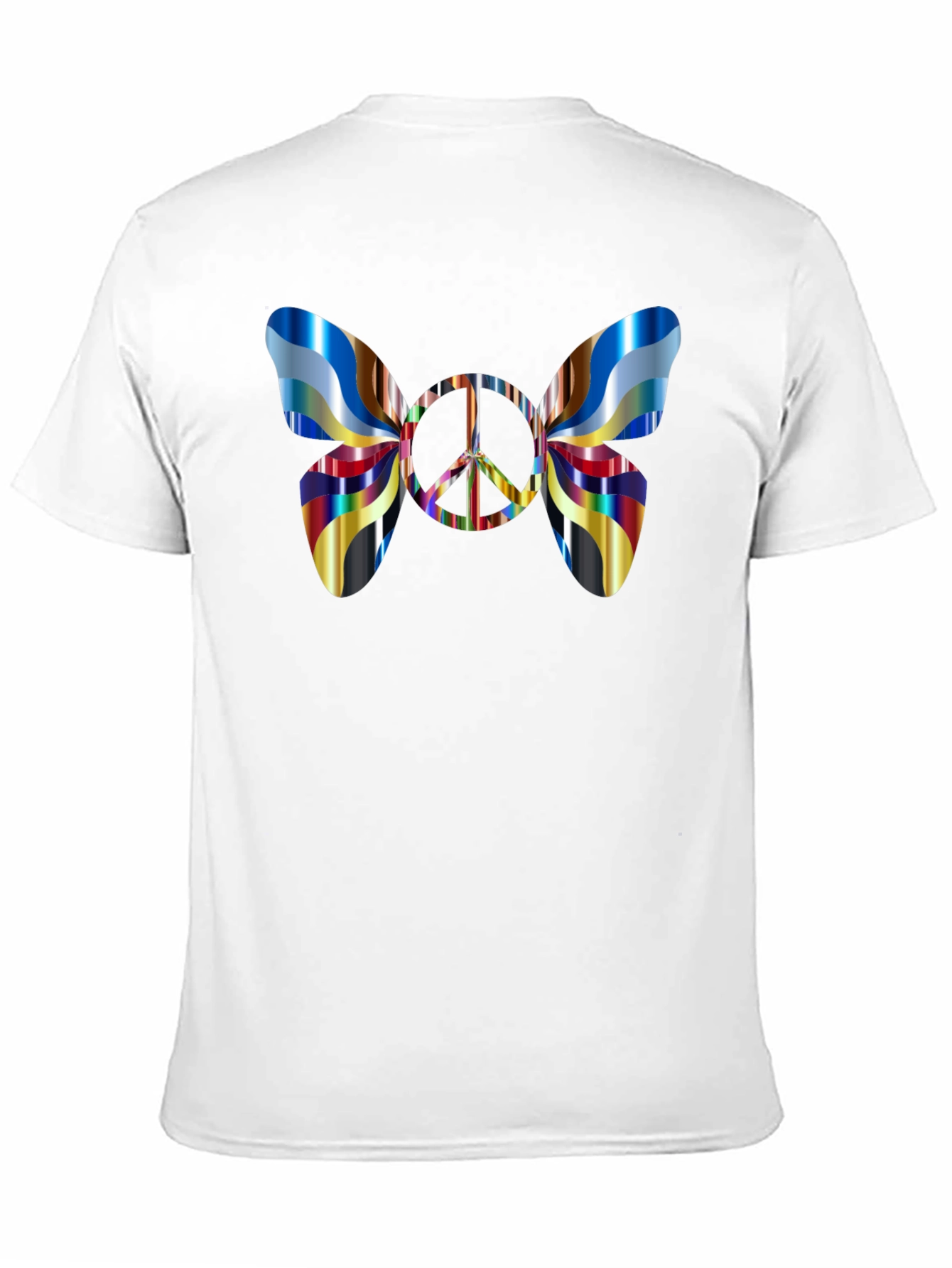 Peace Sign Butterfly Graphic Tee - Black