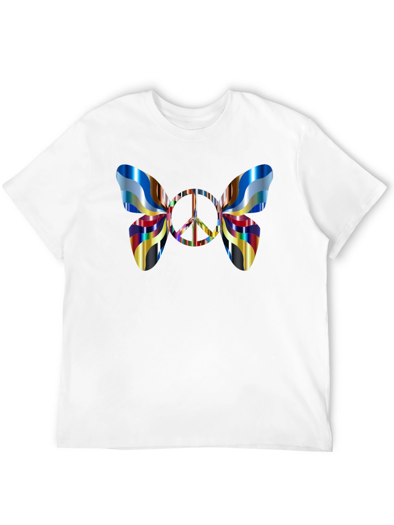 Peace Sign Butterfly Graphic Tee - Black