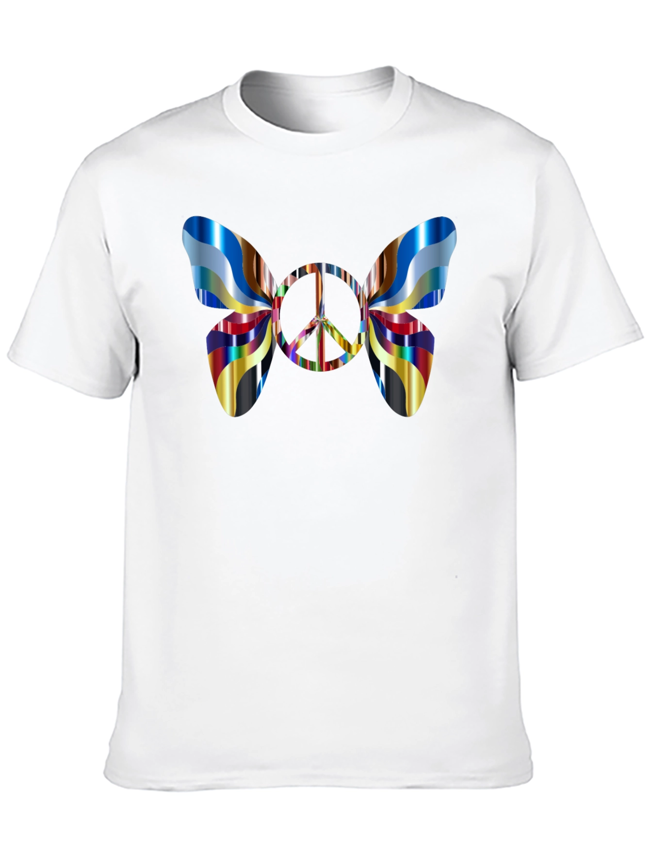 Peace Sign Butterfly Graphic Tee - Black
