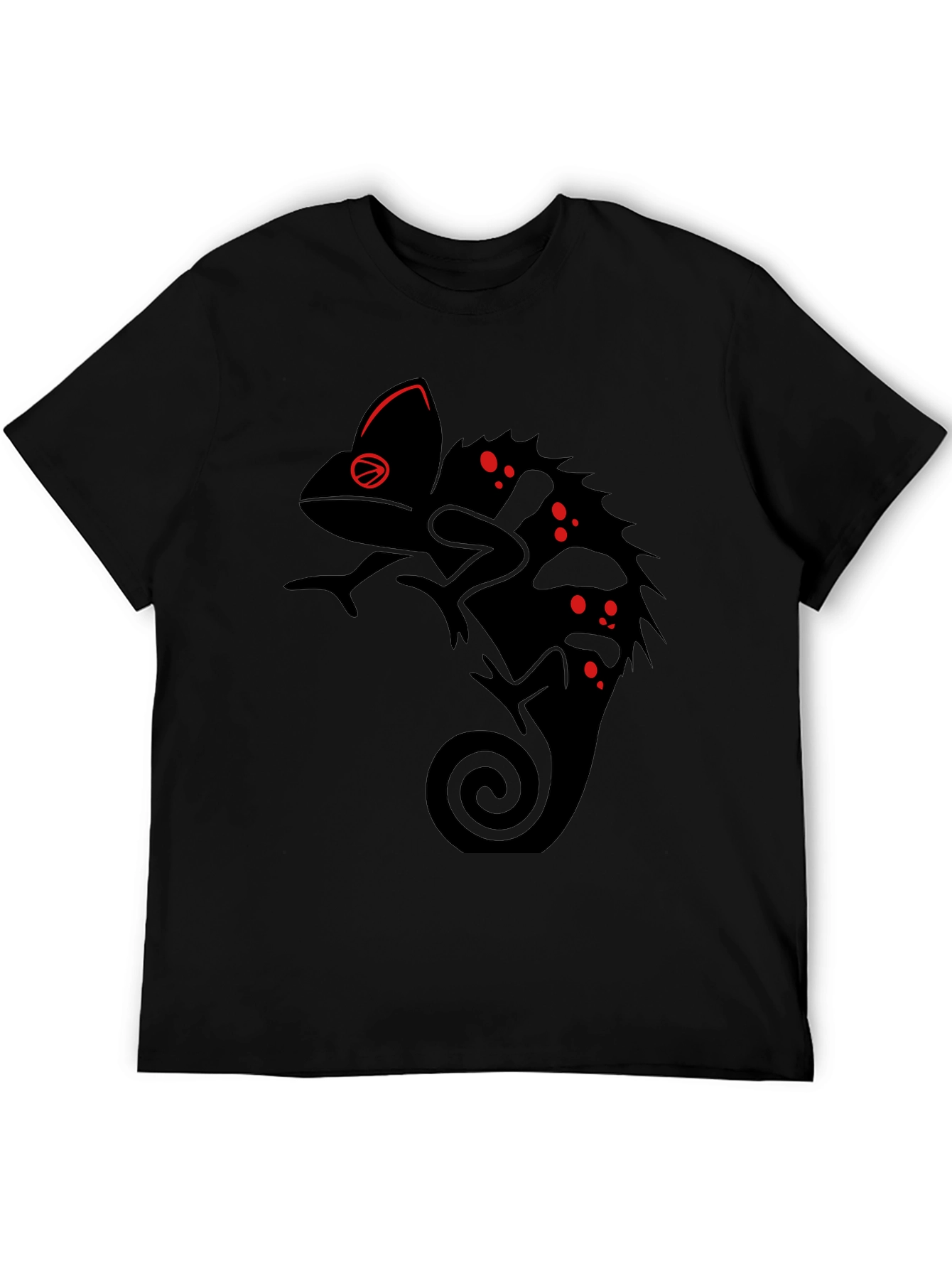 Black Chameleon Graphic Tee - Unique Reptile Design